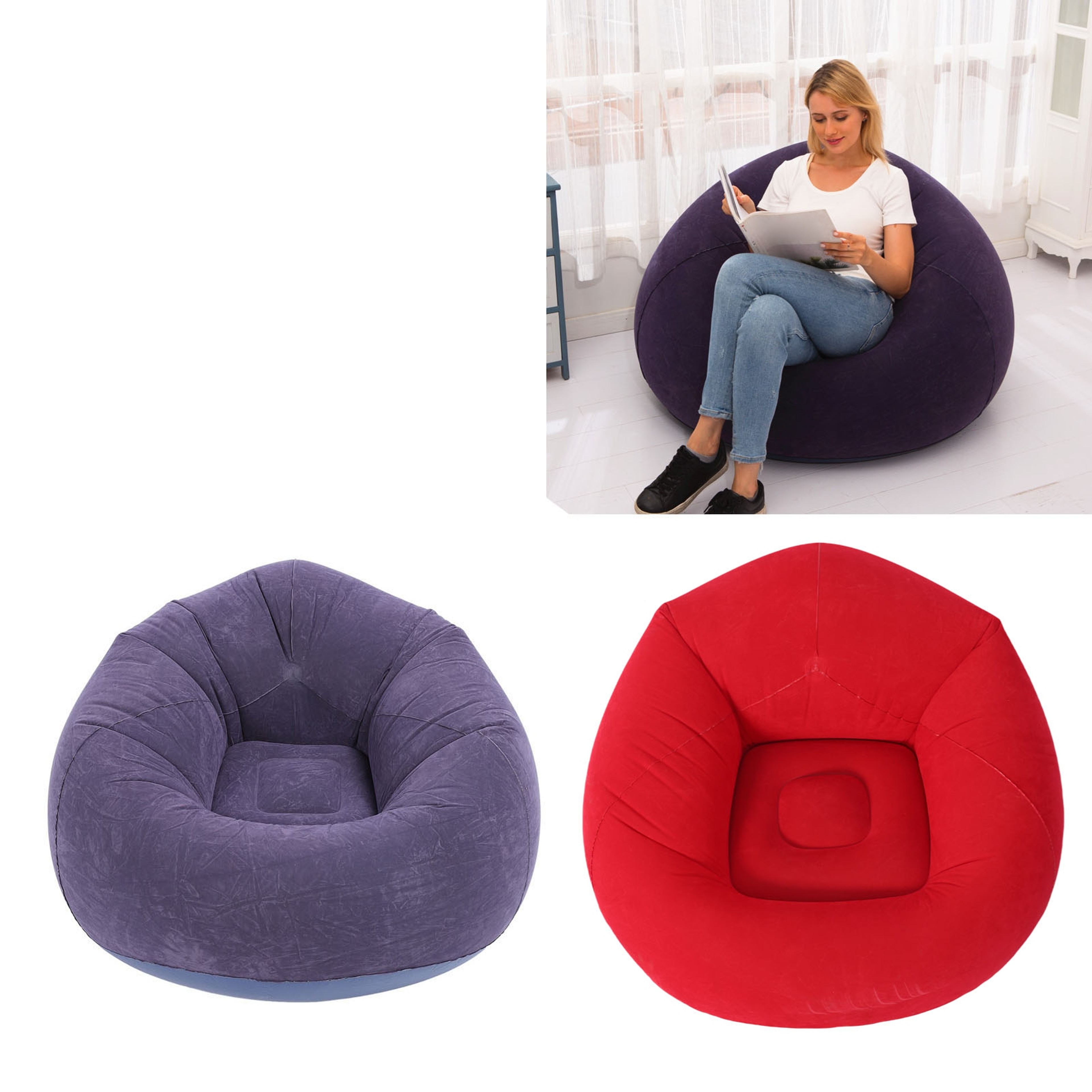 CloudRest Portable Inflatable Lounge Chair with Footrest Air Sofa for Indoor Outdoor Relaxation – view 1