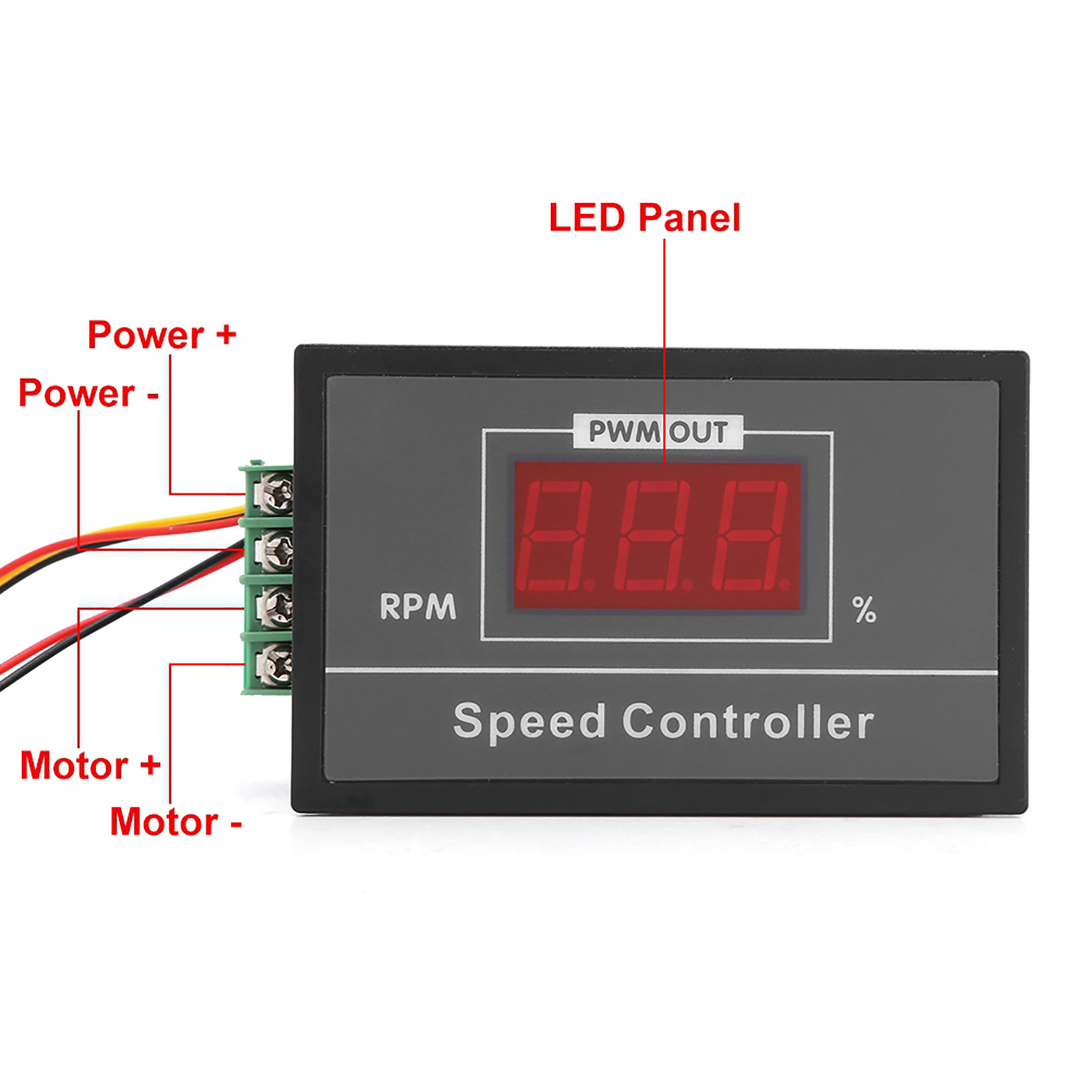SmartPWM DC Motor Speed Controller with Digital Display & Start Stop Switch – view 4