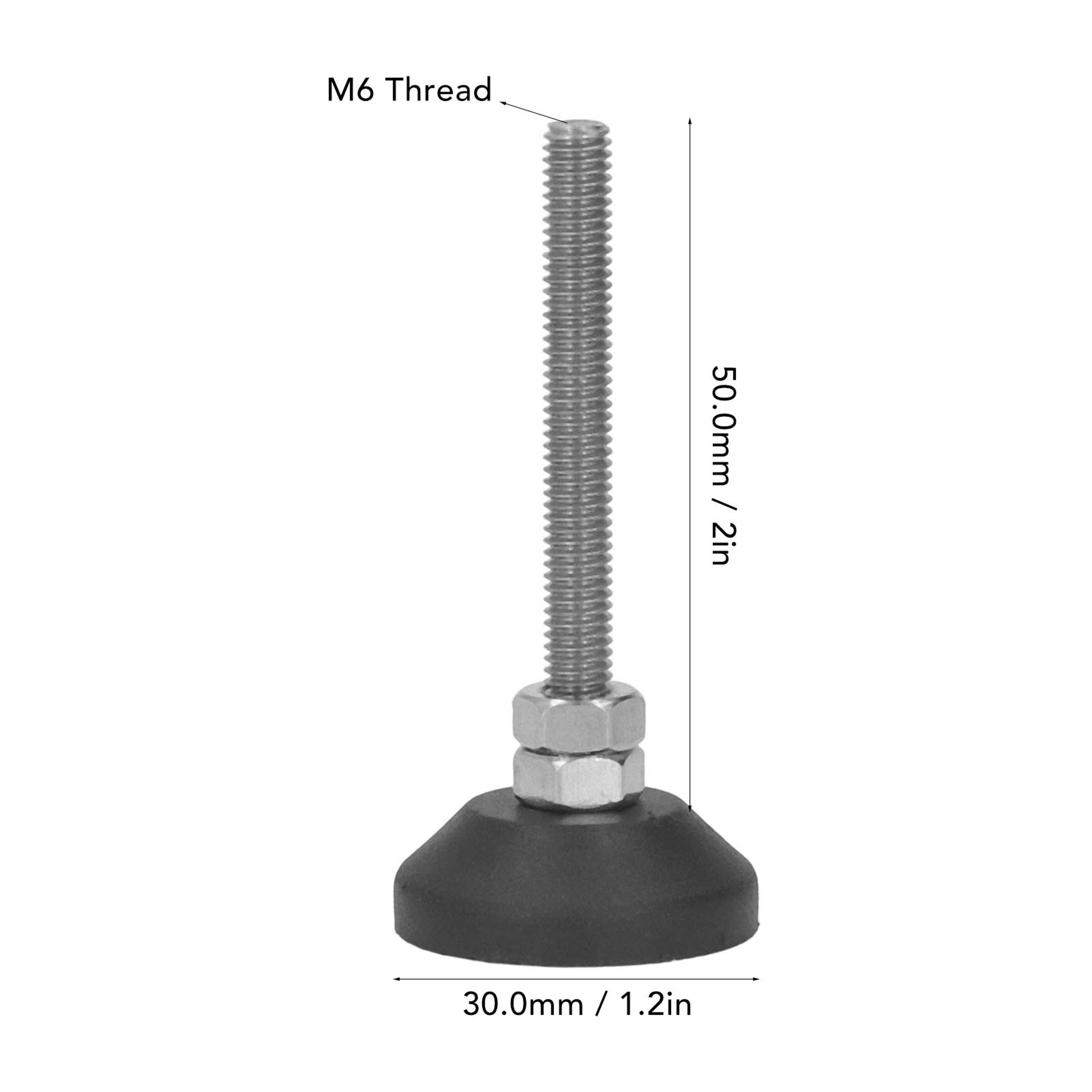 Furniture Leveling Feet M6 Adjustable Swivel Pads with Non Slip Rubber Base – view 6