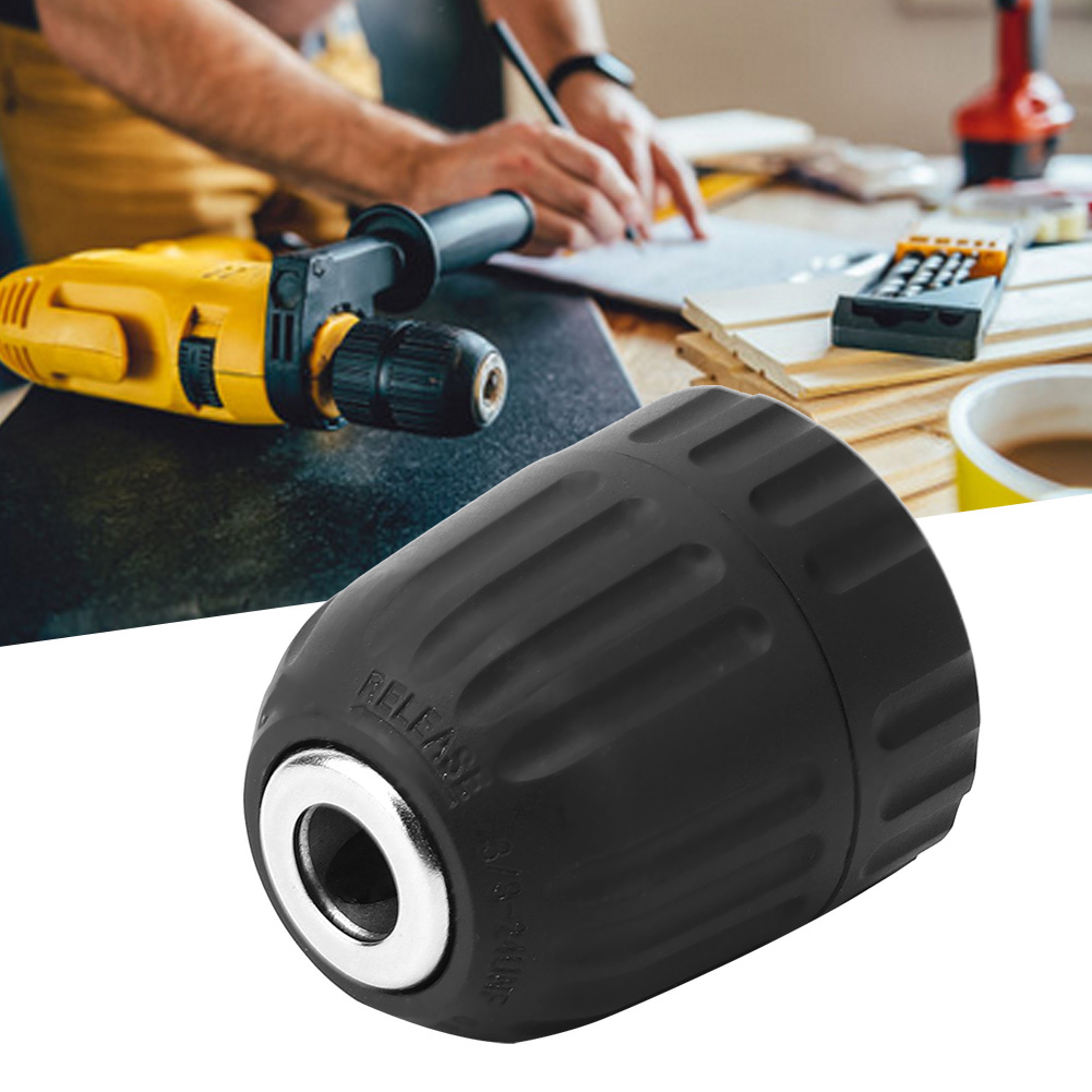 Self Tightening Keyless Drill Chuck Adapter for Electric Drills, Lathes & Milling Machines – view 1
