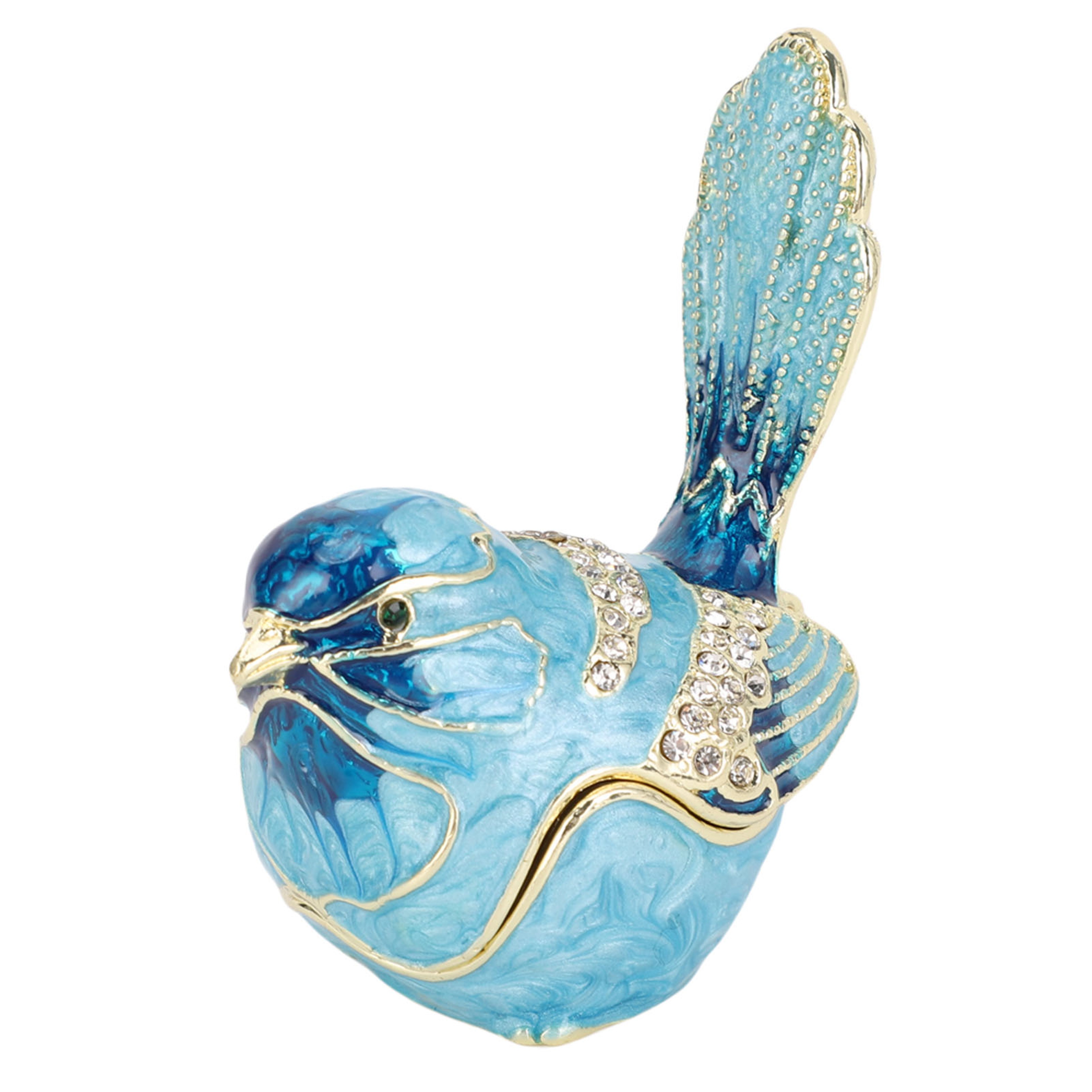 Crystal Bird Trinket Box Jewelry Organizer Enamel Keepsake Ring  Earring Storage 6