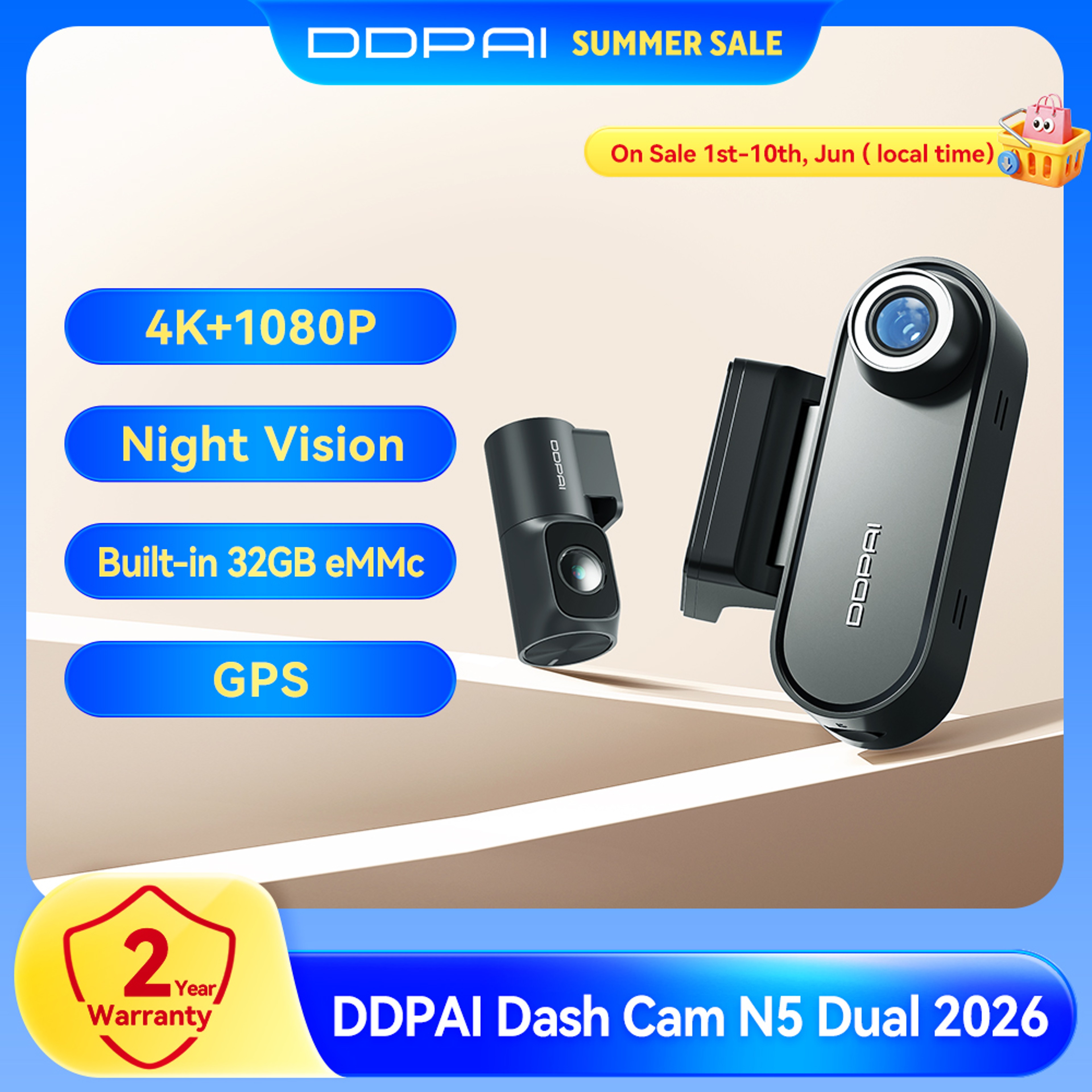 Dual Front Rear Dash Cam With Night Vision WiFi App Control  Parking Monitor 1