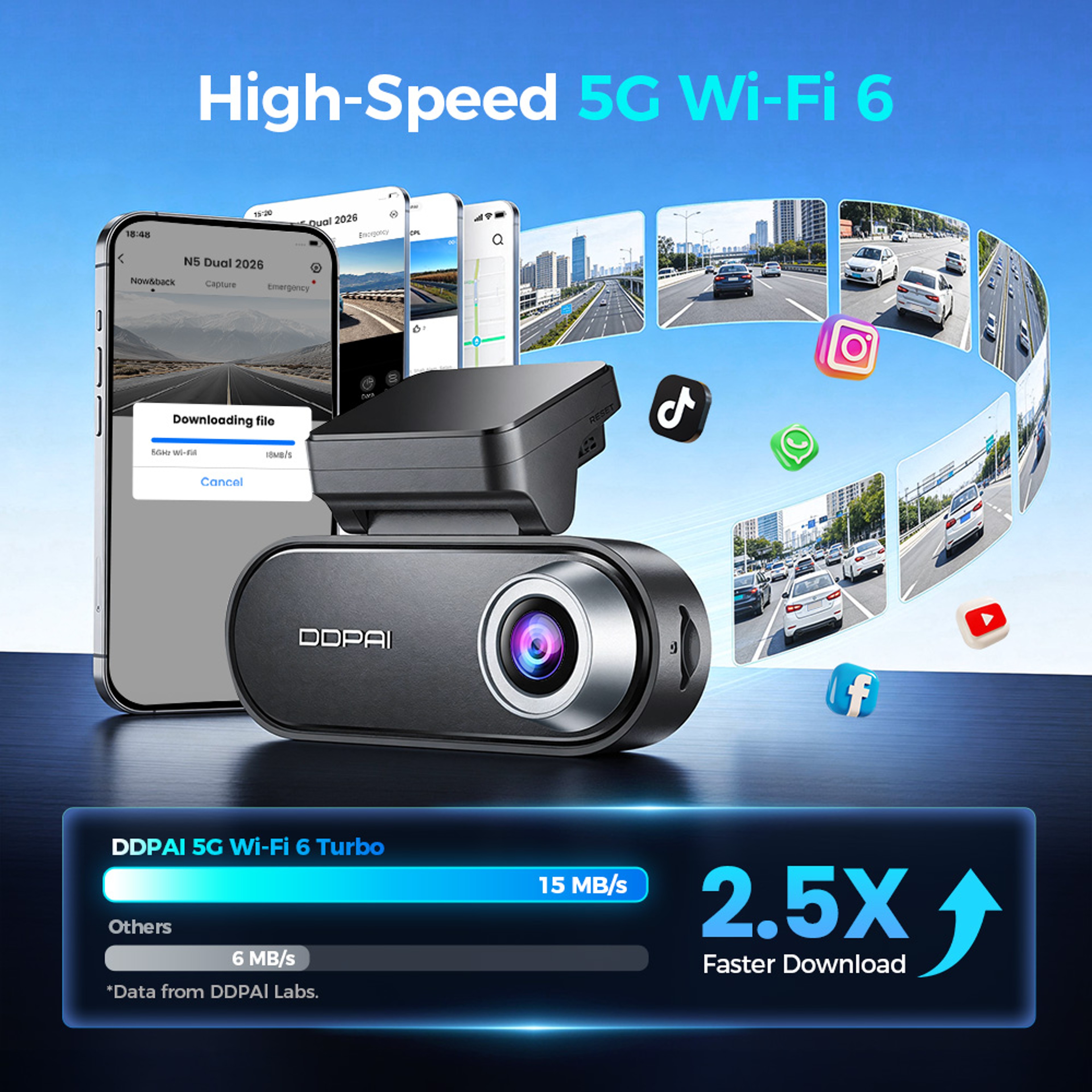 Dual Front Rear Dash Cam With Night Vision WiFi App Control  Parking Monitor 2