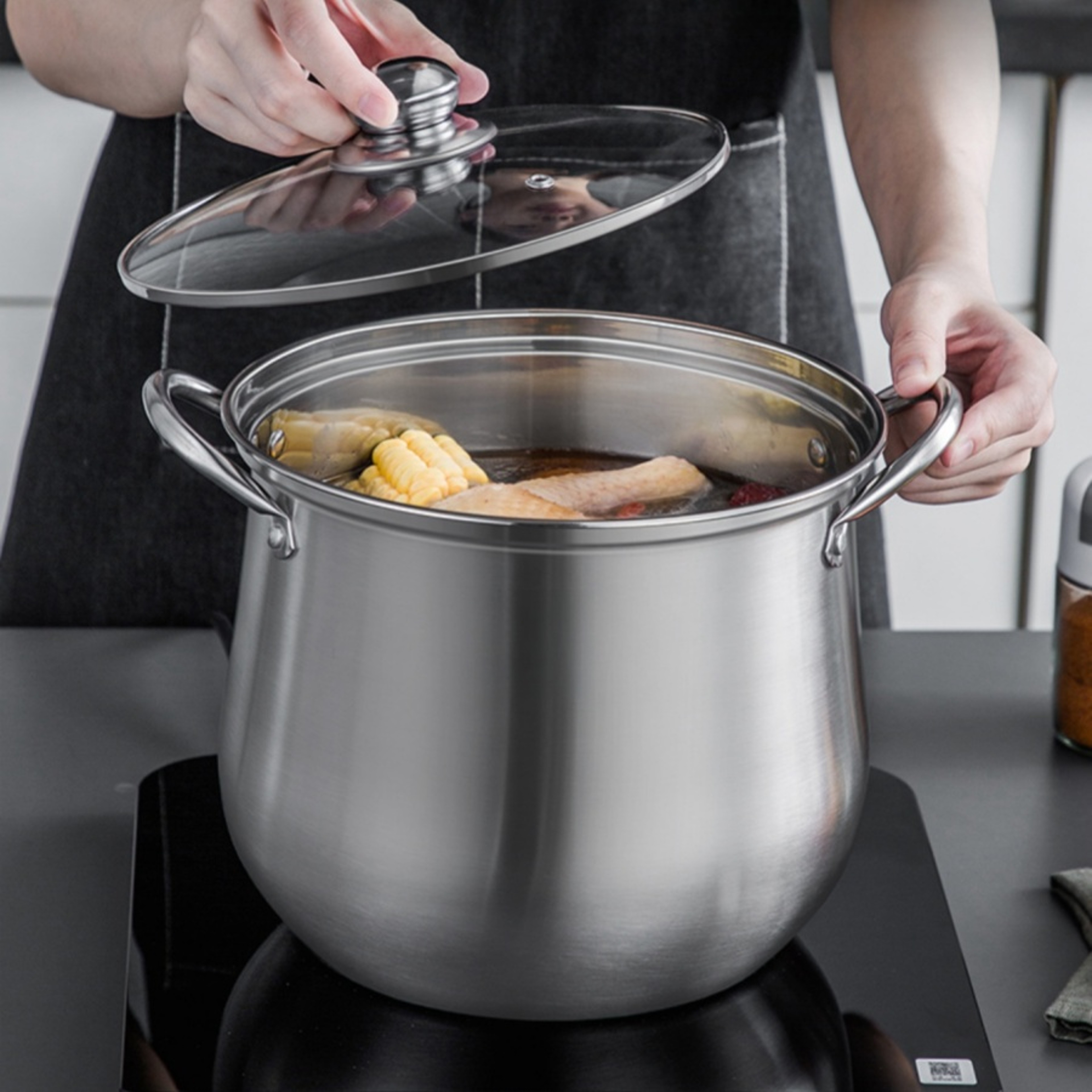 Premium Large Stainless Steel Stock Pot Heavy Duty Soup & Stew Cooking Pot – view 5