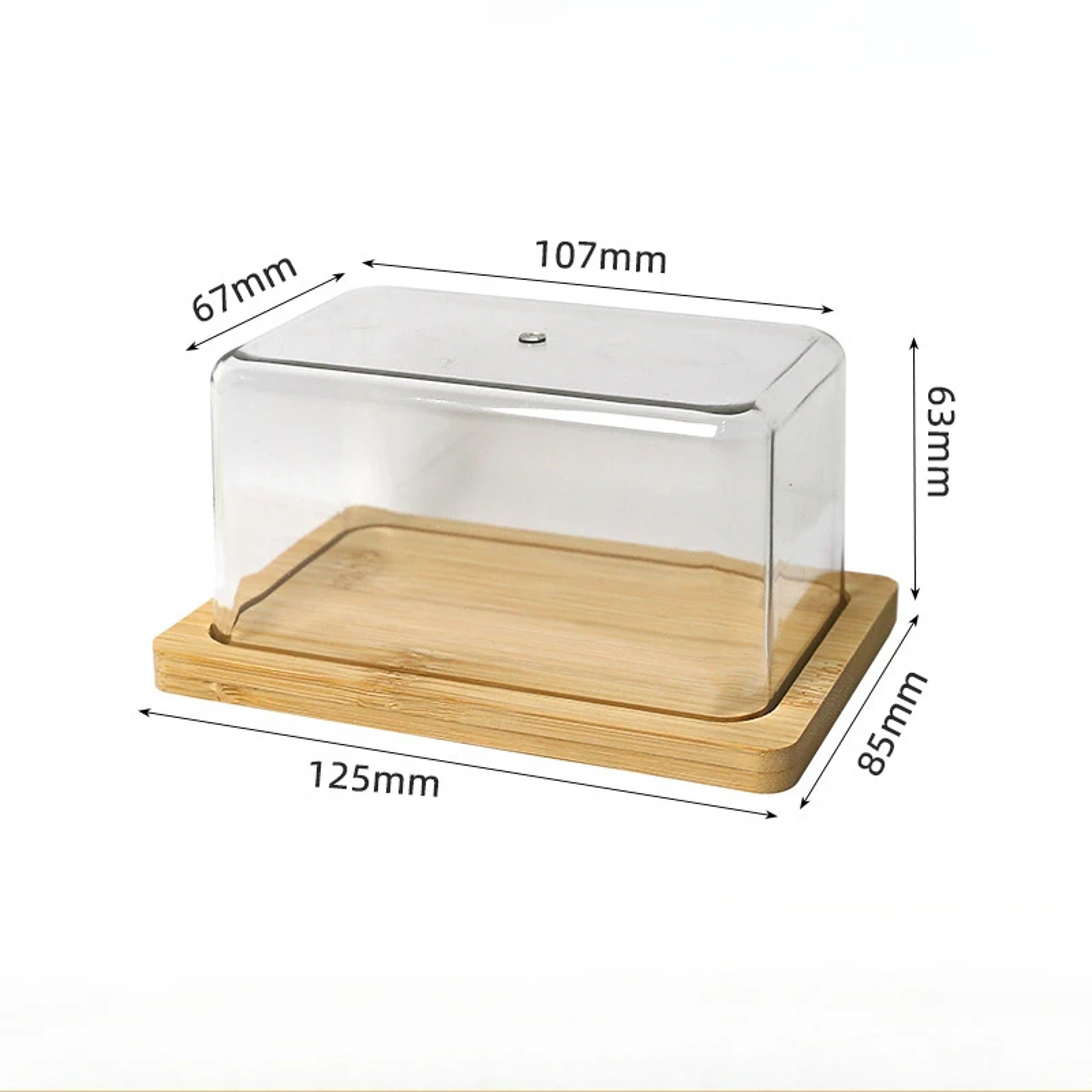 FreshKeep Bamboo Butter Dish With Clear Lid Storage Container 5