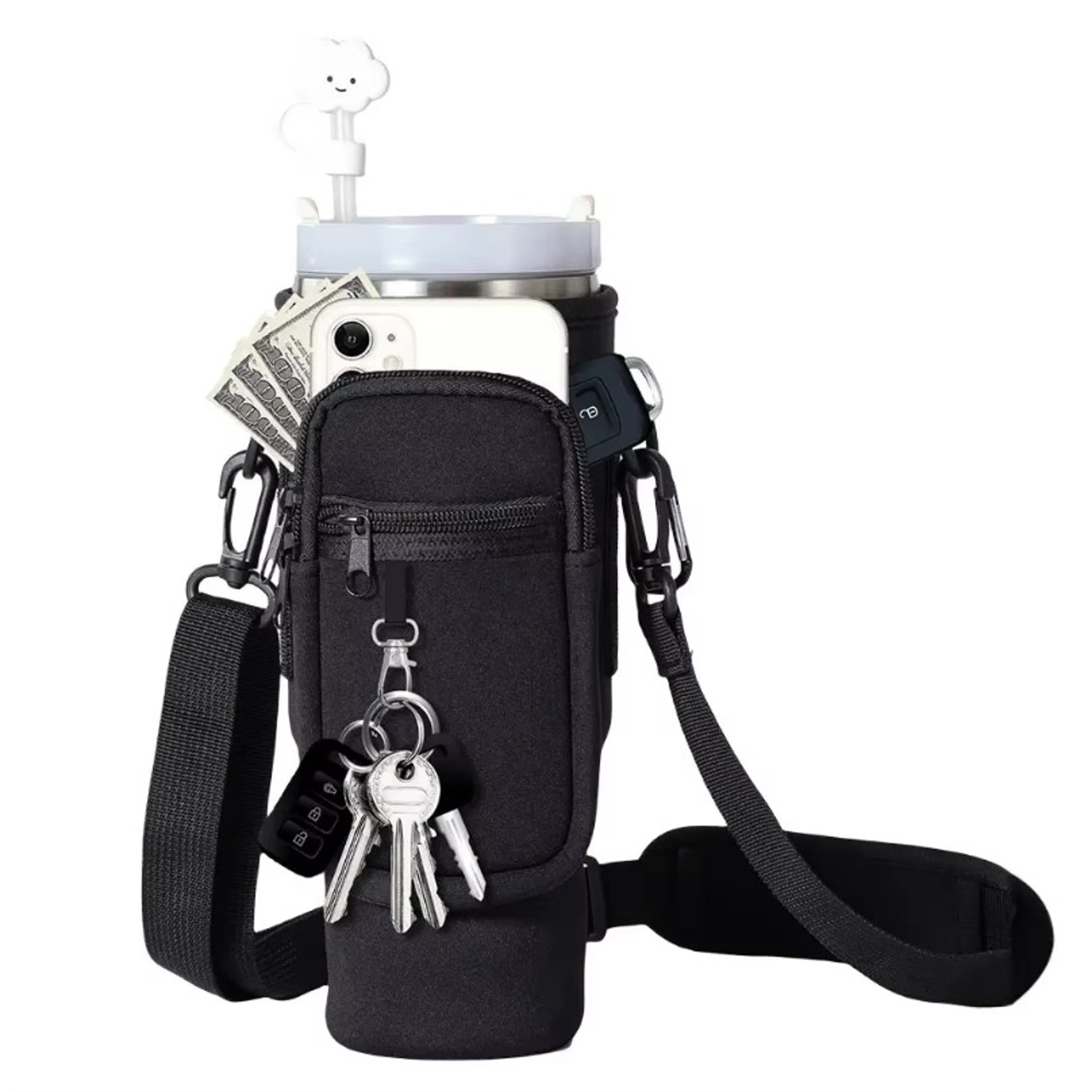 HydraGo Water Bottle Carrier Bag With Strap  Storage Pocket For Stanley Quencher 5