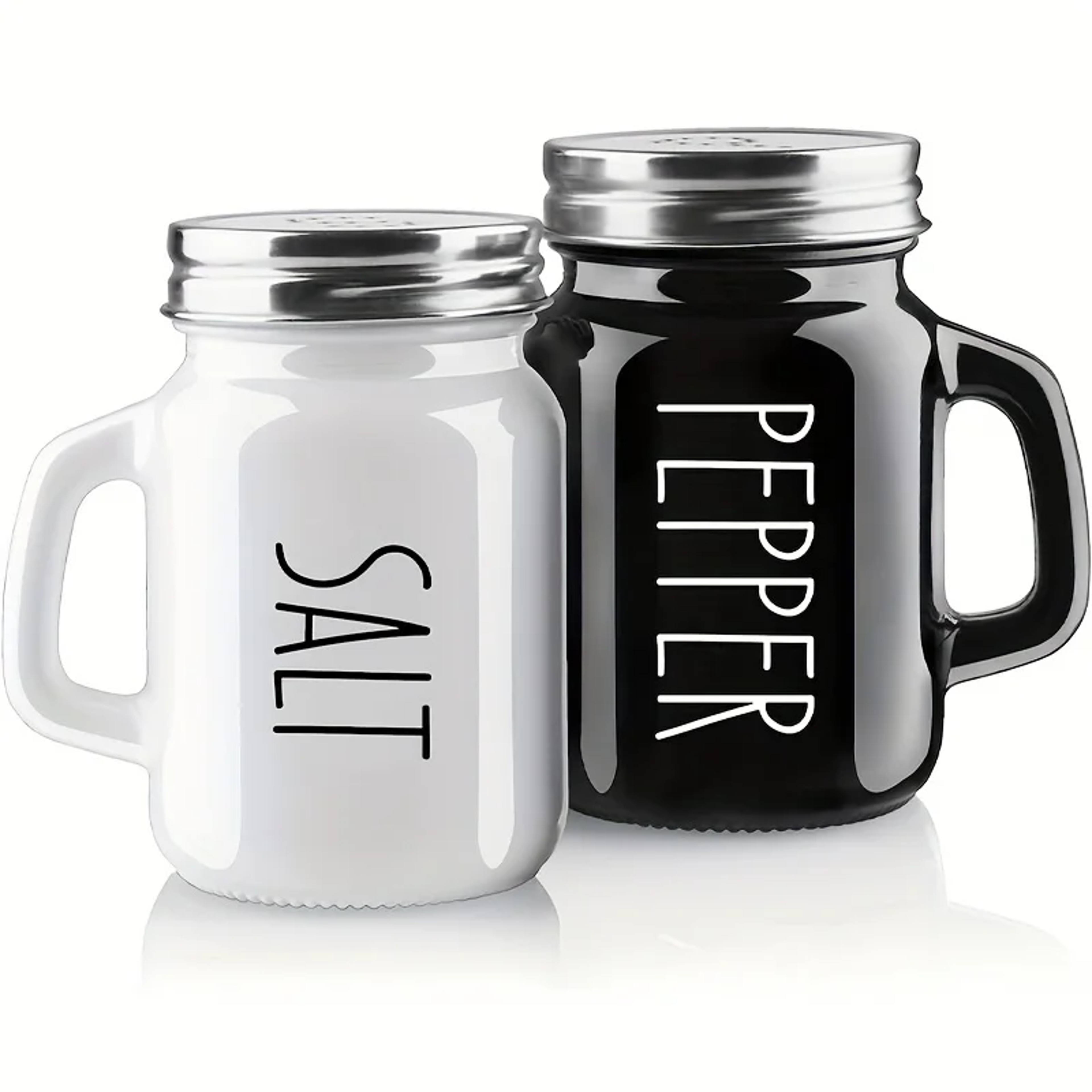 Vintage Glass Salt And Pepper Shaker Set For Farmhouse Kitchen Decor 6
