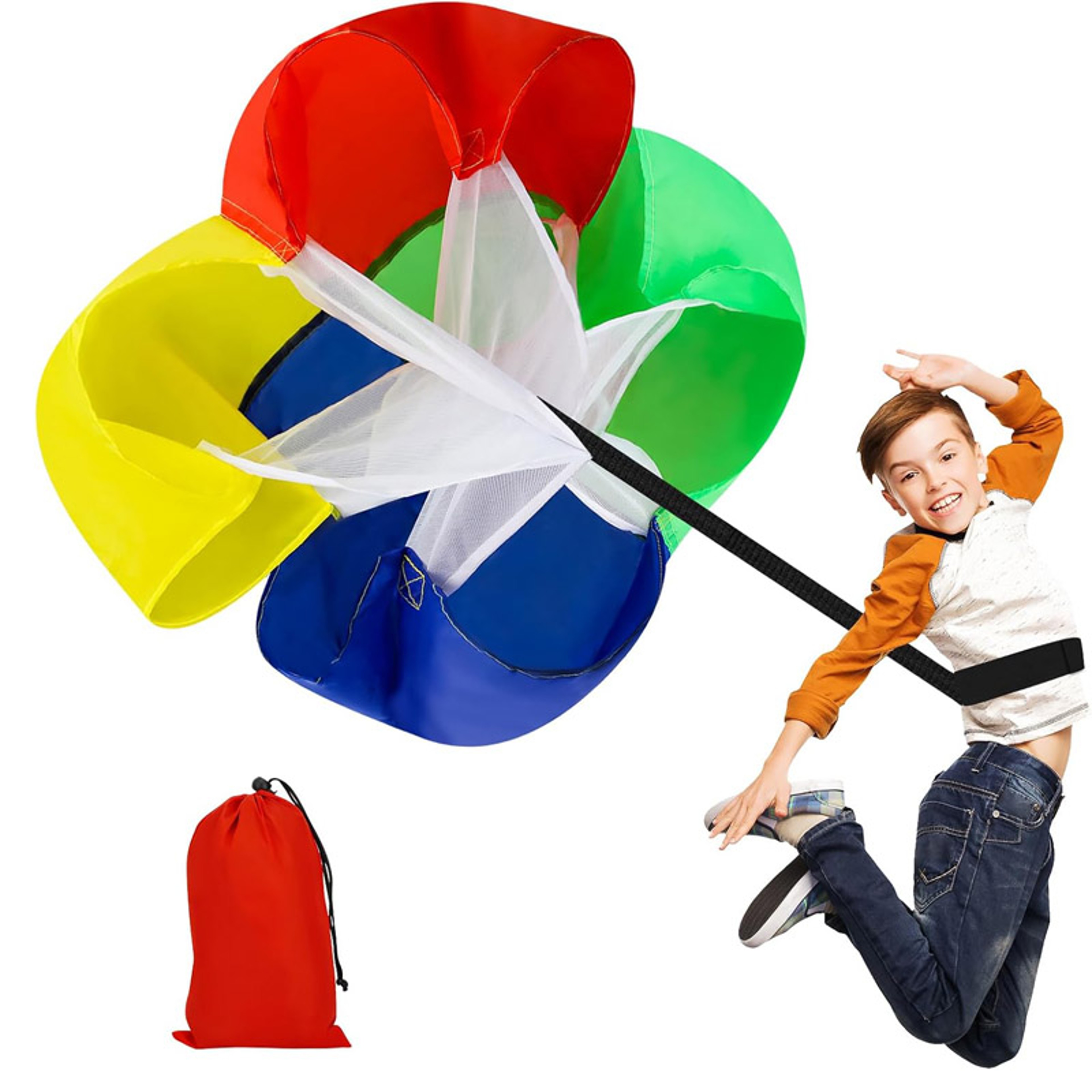 Multicolor Resistance Speed Training Parachute Kids Running Drag Chute For Outdoor Sports 0