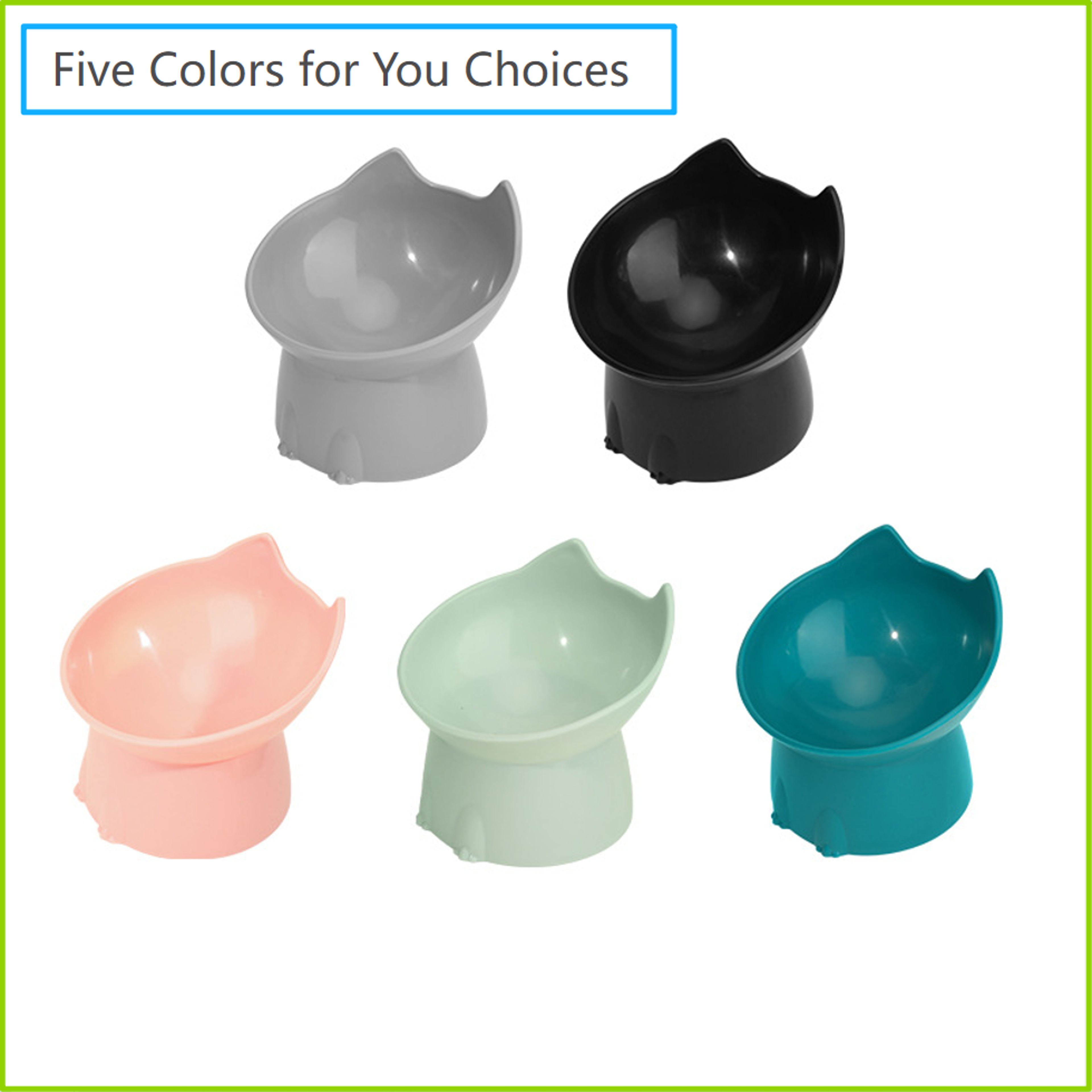 Ergonomic Raised Pet Bowl With Neck Protection Anti Overturning Elevated Cat Bowl 5