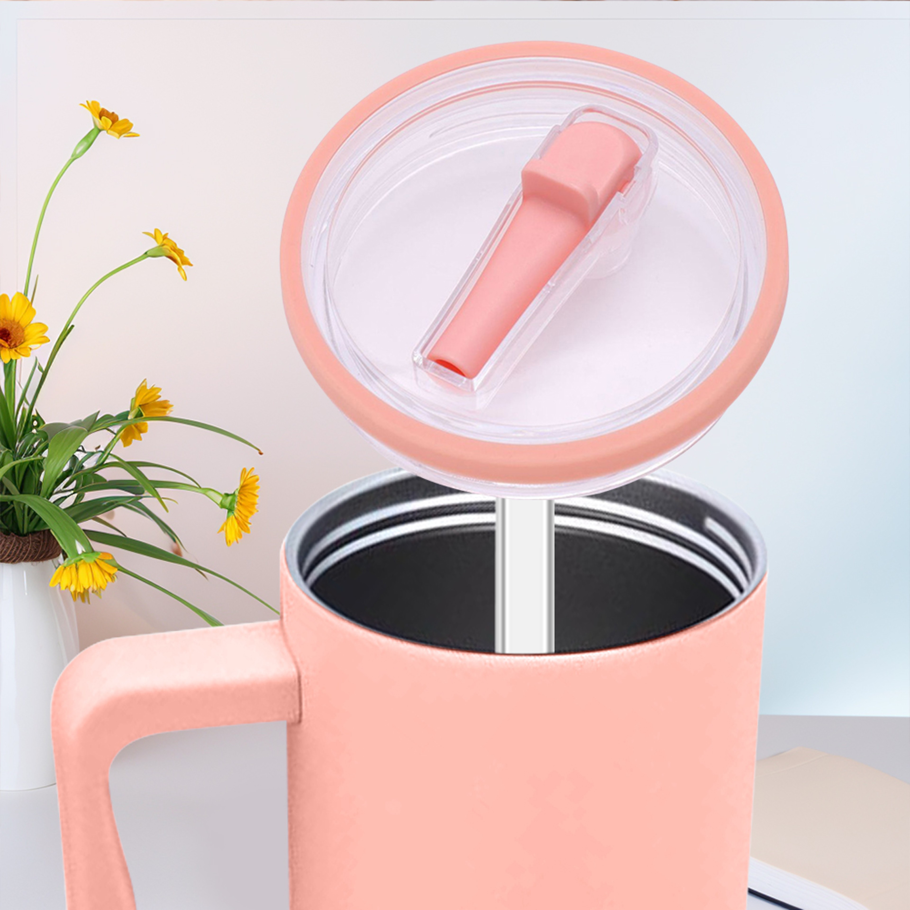 Leak Proof Tumbler Lid Replacement With Flip Straw For Stanley Quencher Cups 1