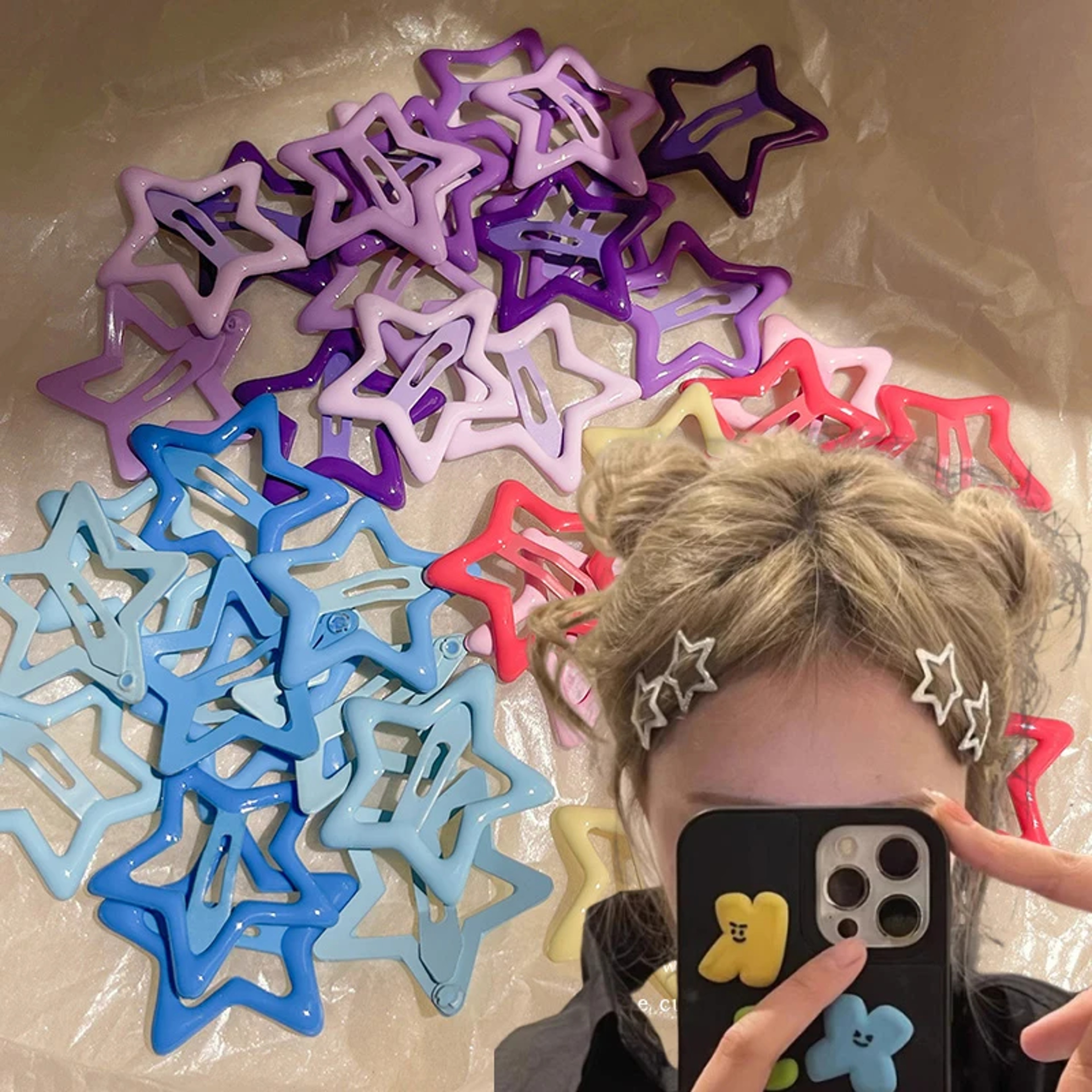 Sweet Starshine Star Hair Clips Set Colorful Kawaii Hair Barrettes For Girls 0