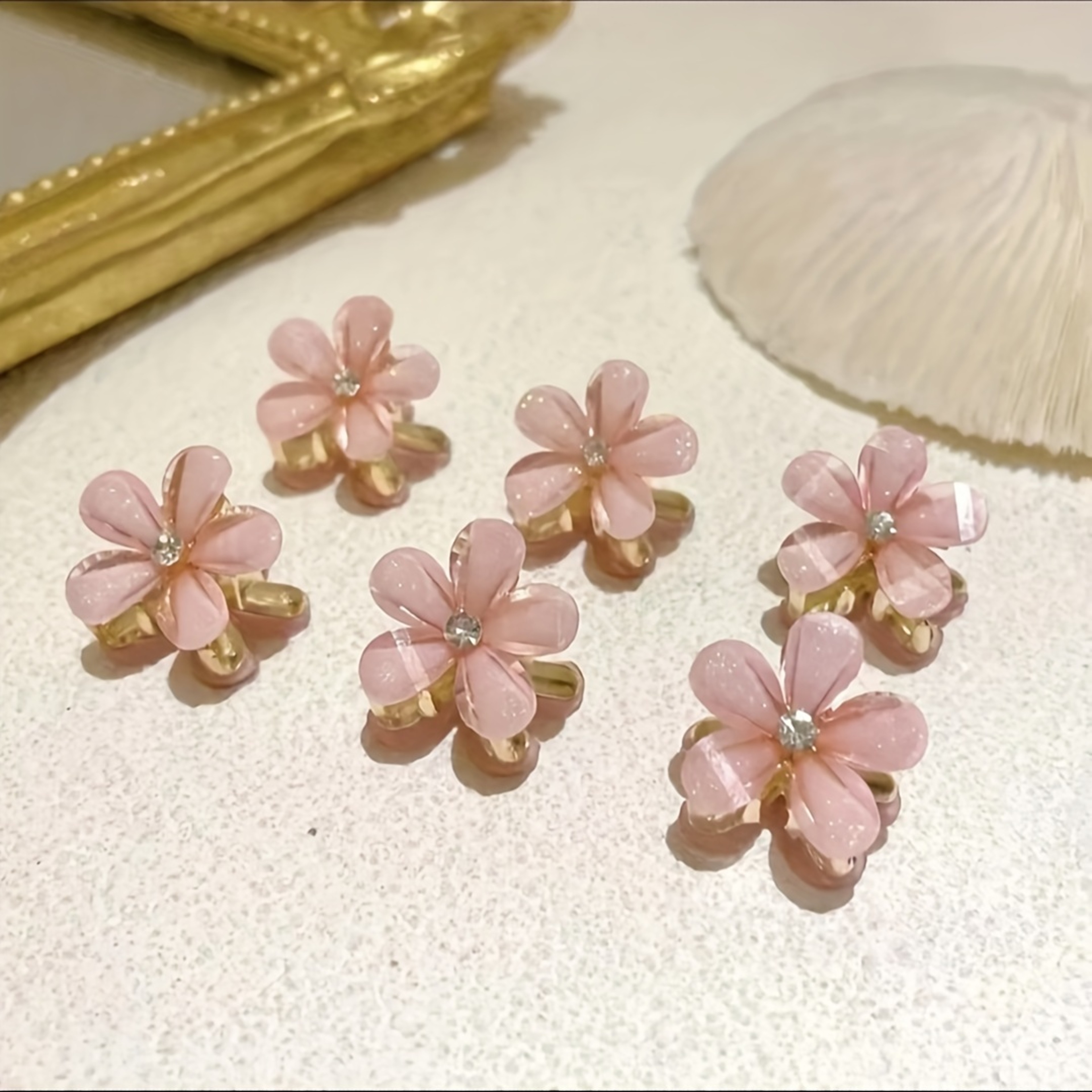 Elegant Flower Hair Clips Set with Faux Pearls Girls & Kids Hair Accessories – view 11