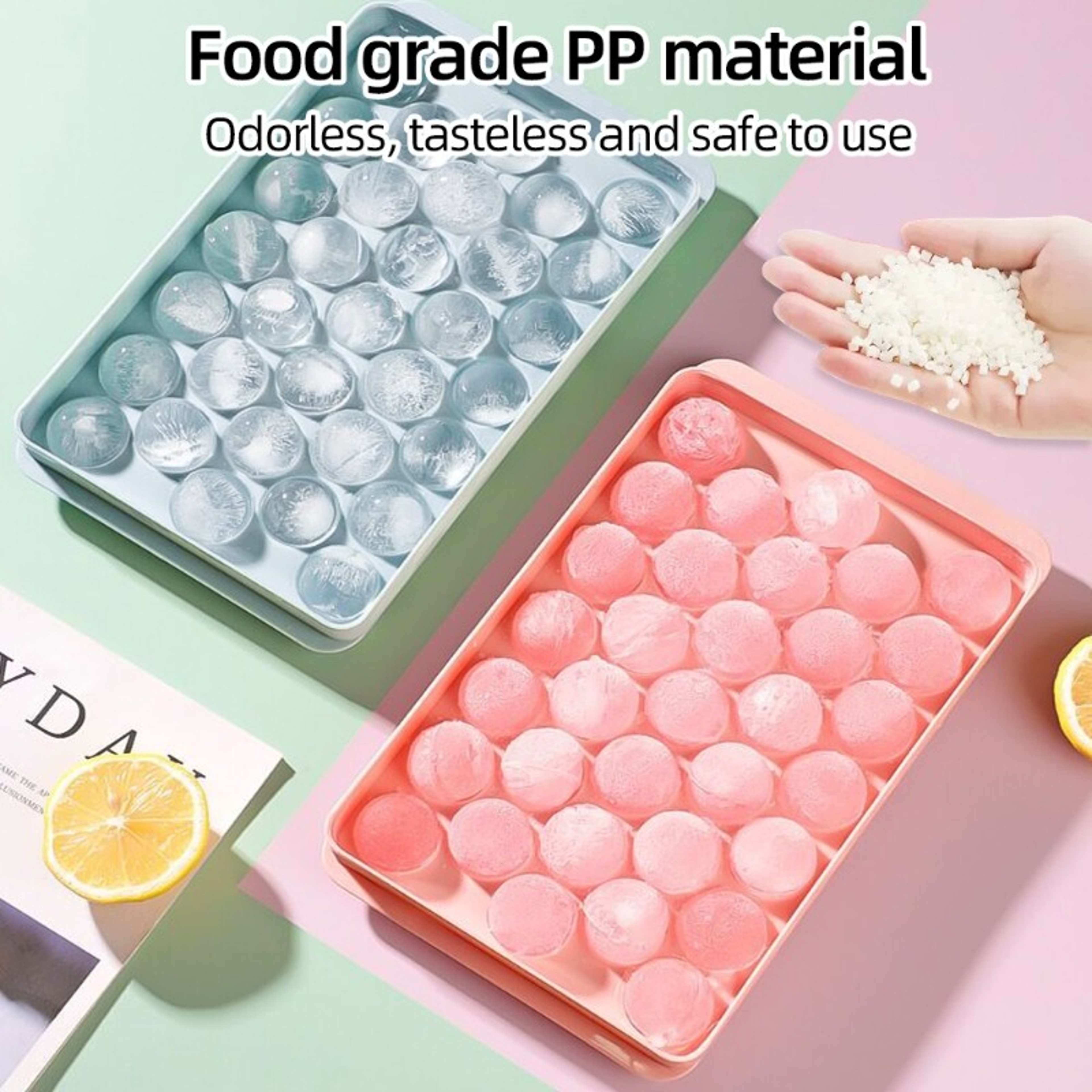 Premium Grid Round Ice Ball Mold & Popsicle Tray Large Capacity Frozen Treat & Whiskey Ice Balls Maker – view 4