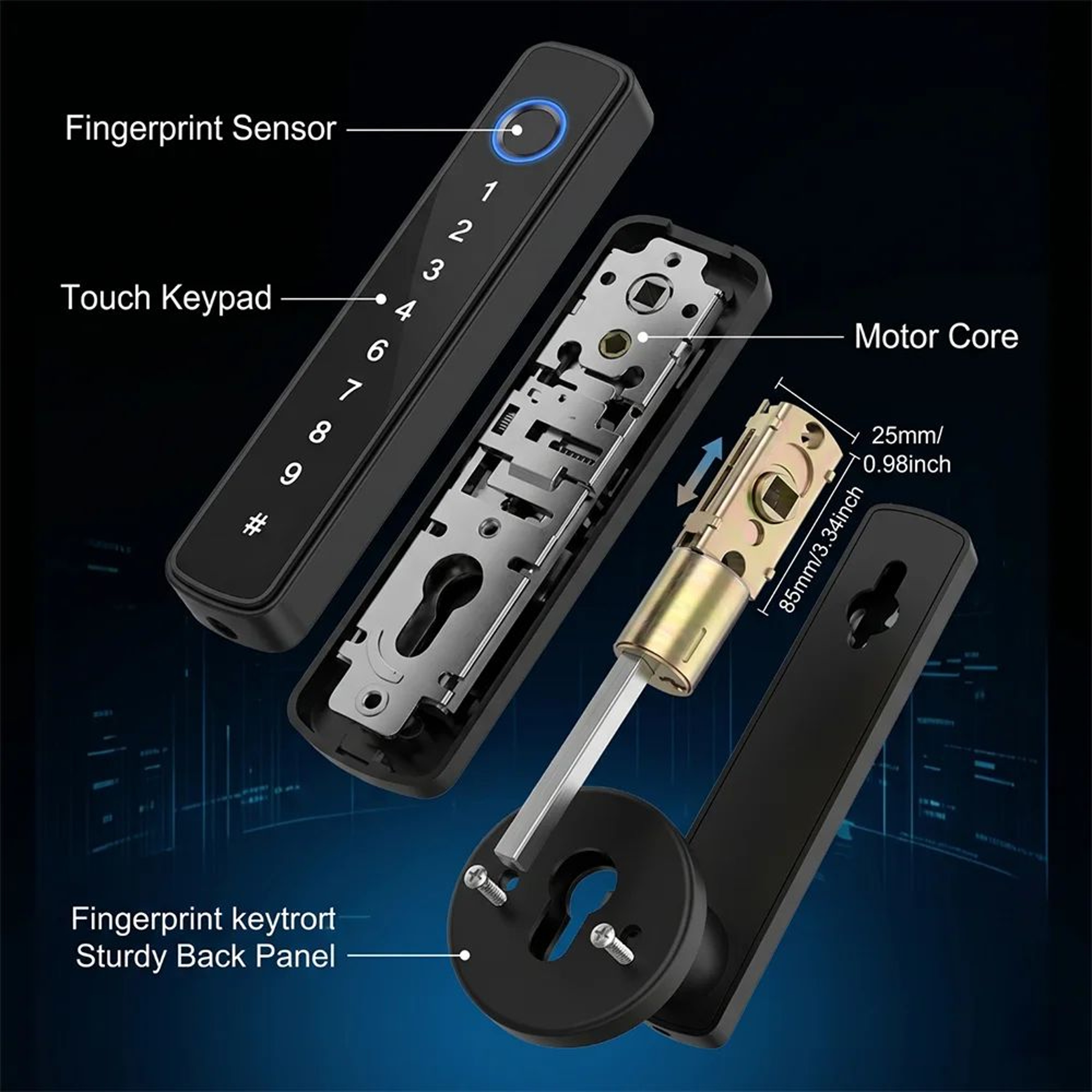 Smart Fingerprint Door Lock With App Unlock And Password Access 4