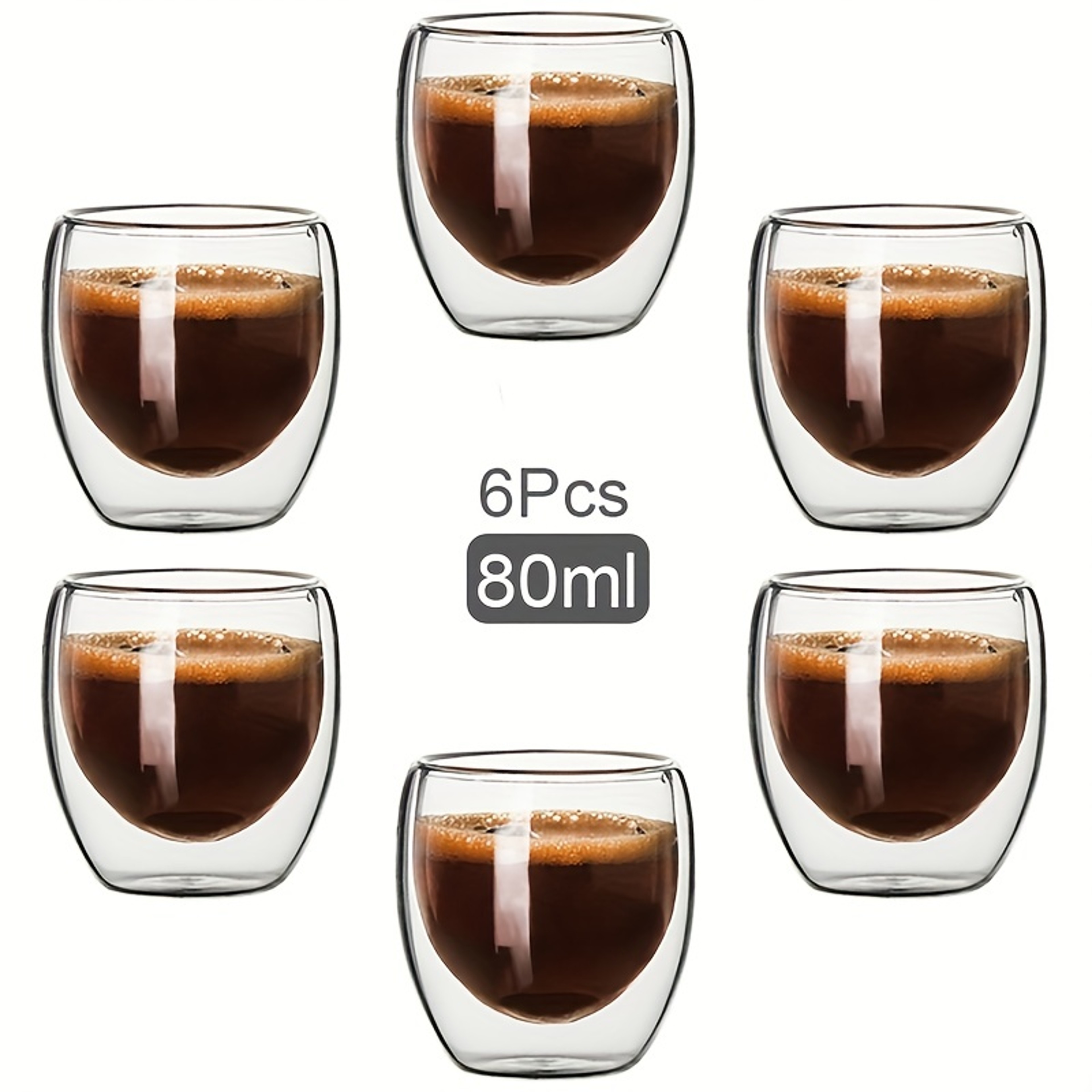 Heat Resistant Double Wall Glass Cup Transparent Coffee Mug & Handmade Tea Drink Cups – view 11