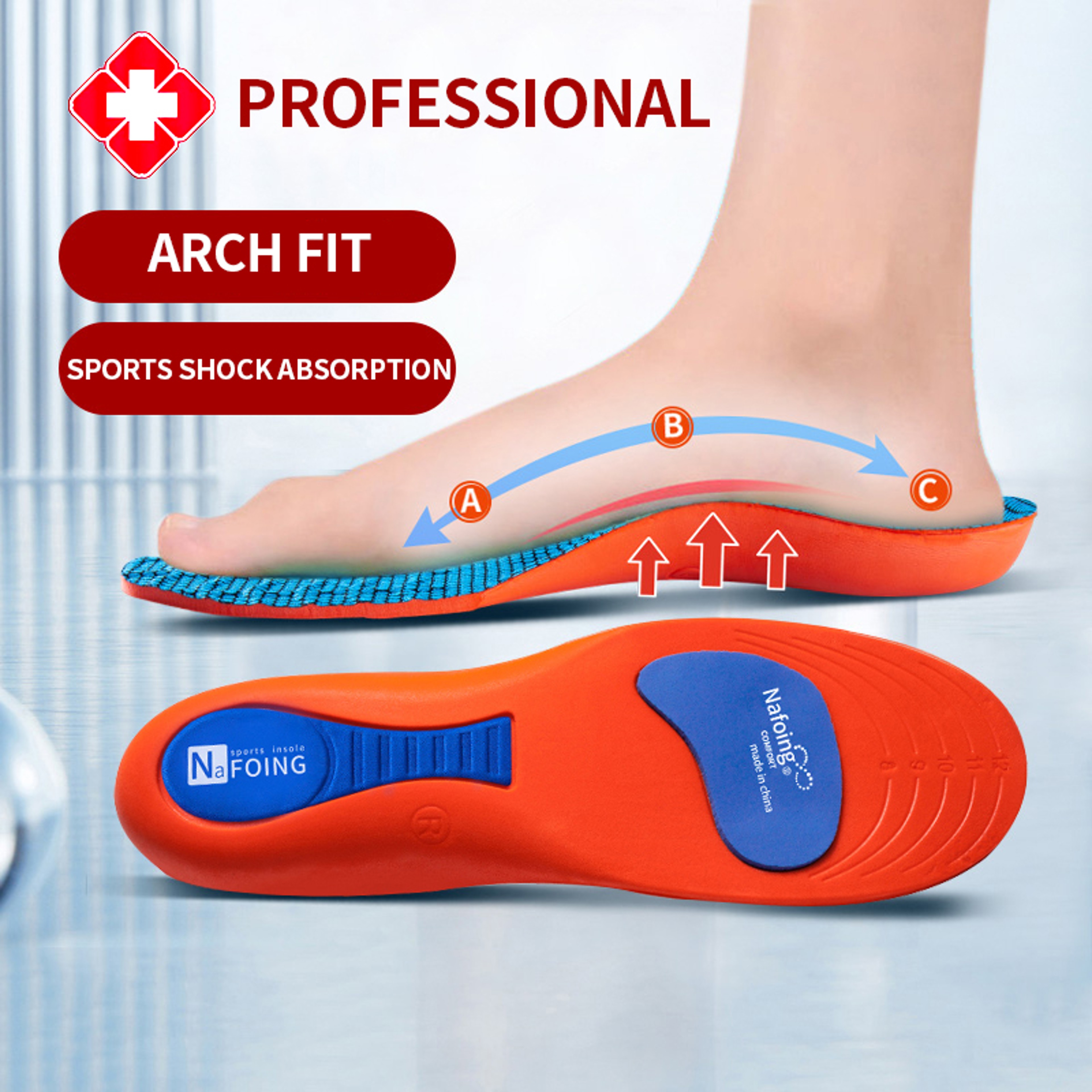 Orthopedic Insoles for Men  Women EVA Sport Care Pads with Enhanced Cushioning  Support