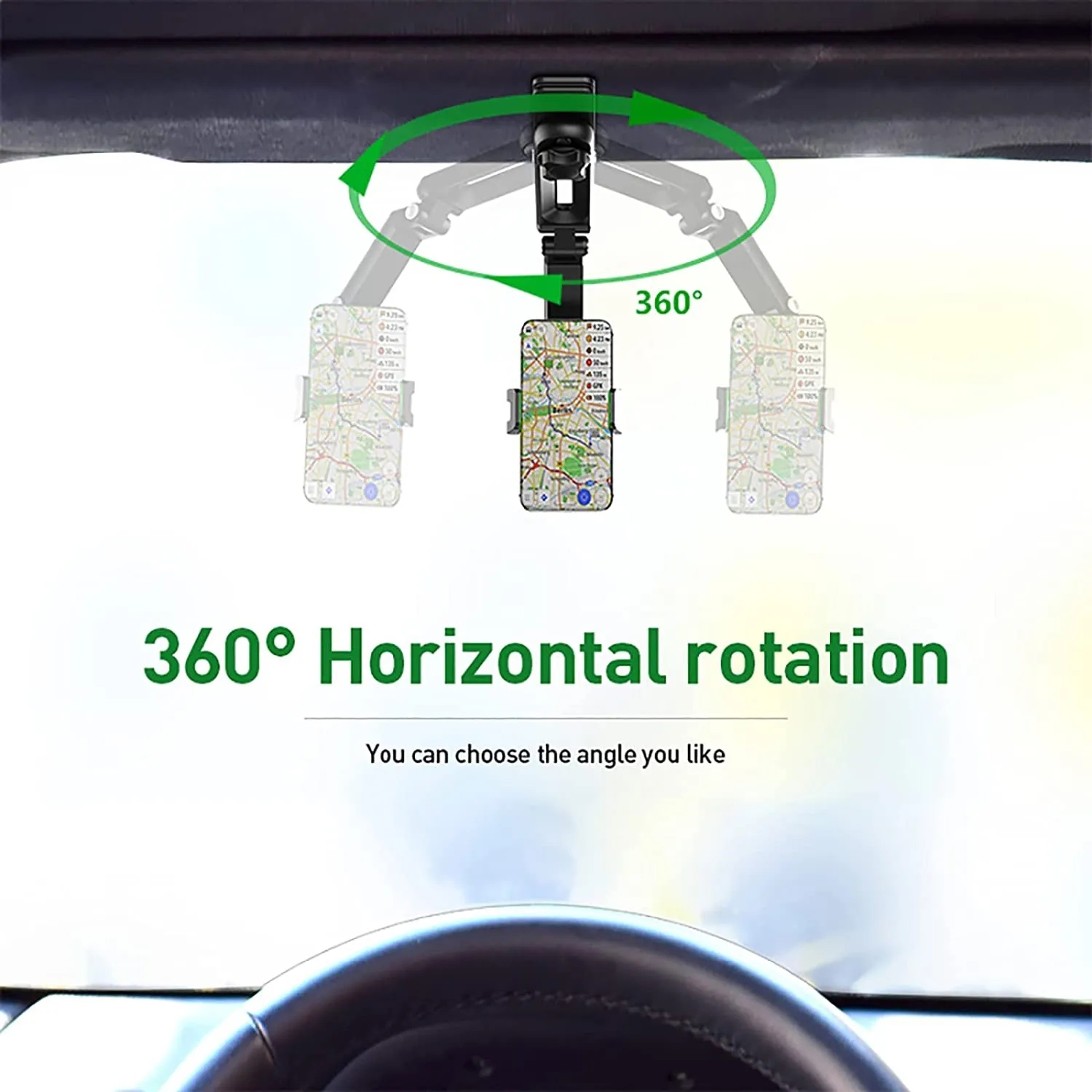 Sun Visor Phone Holder for Car 360 Rotating Universal Phone Mount for iPhone  Android Multi Purpose