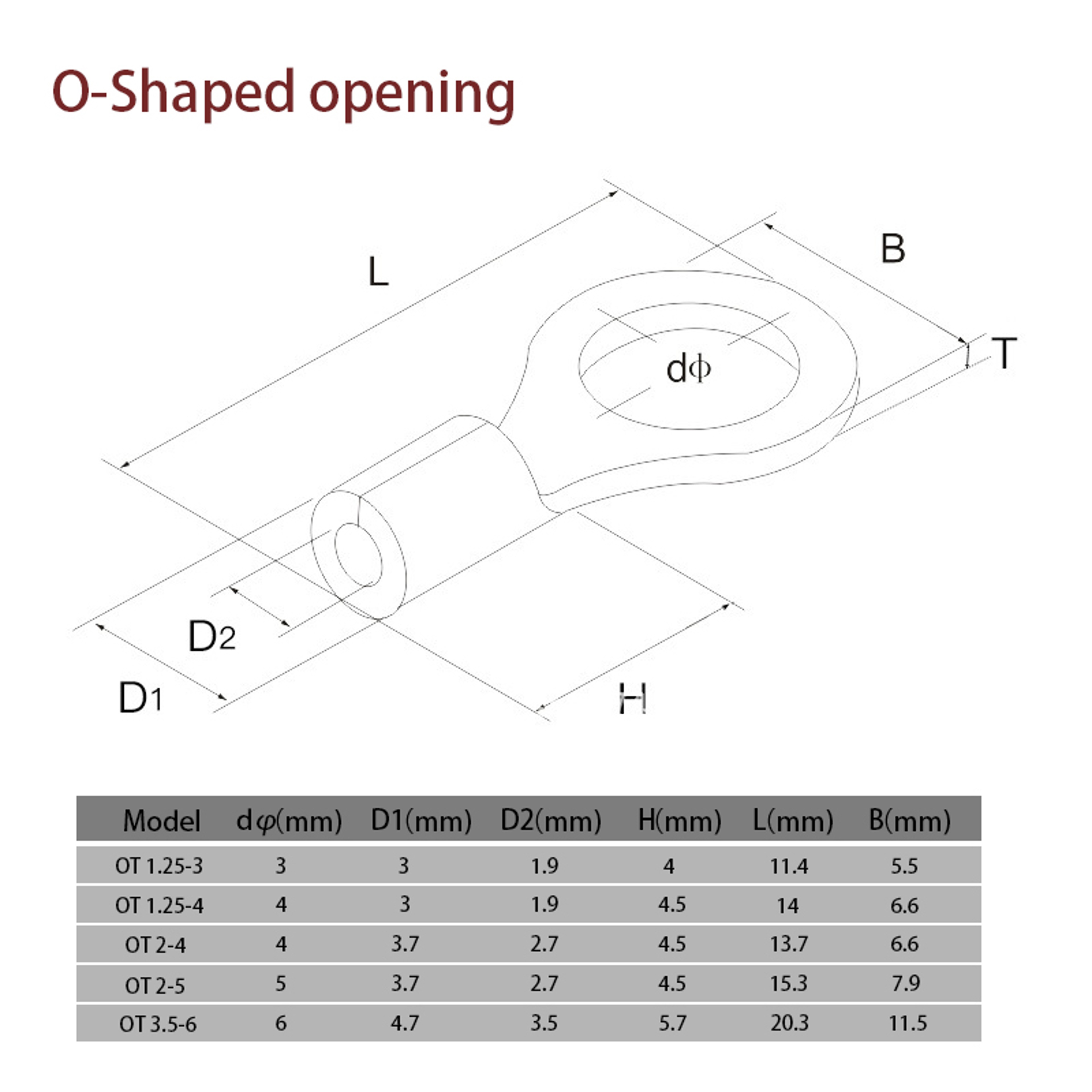 Non Insulated Ring  U Type Brass Terminals Assortment Kit Crimp Spade Connectors For Cable  Wire 4