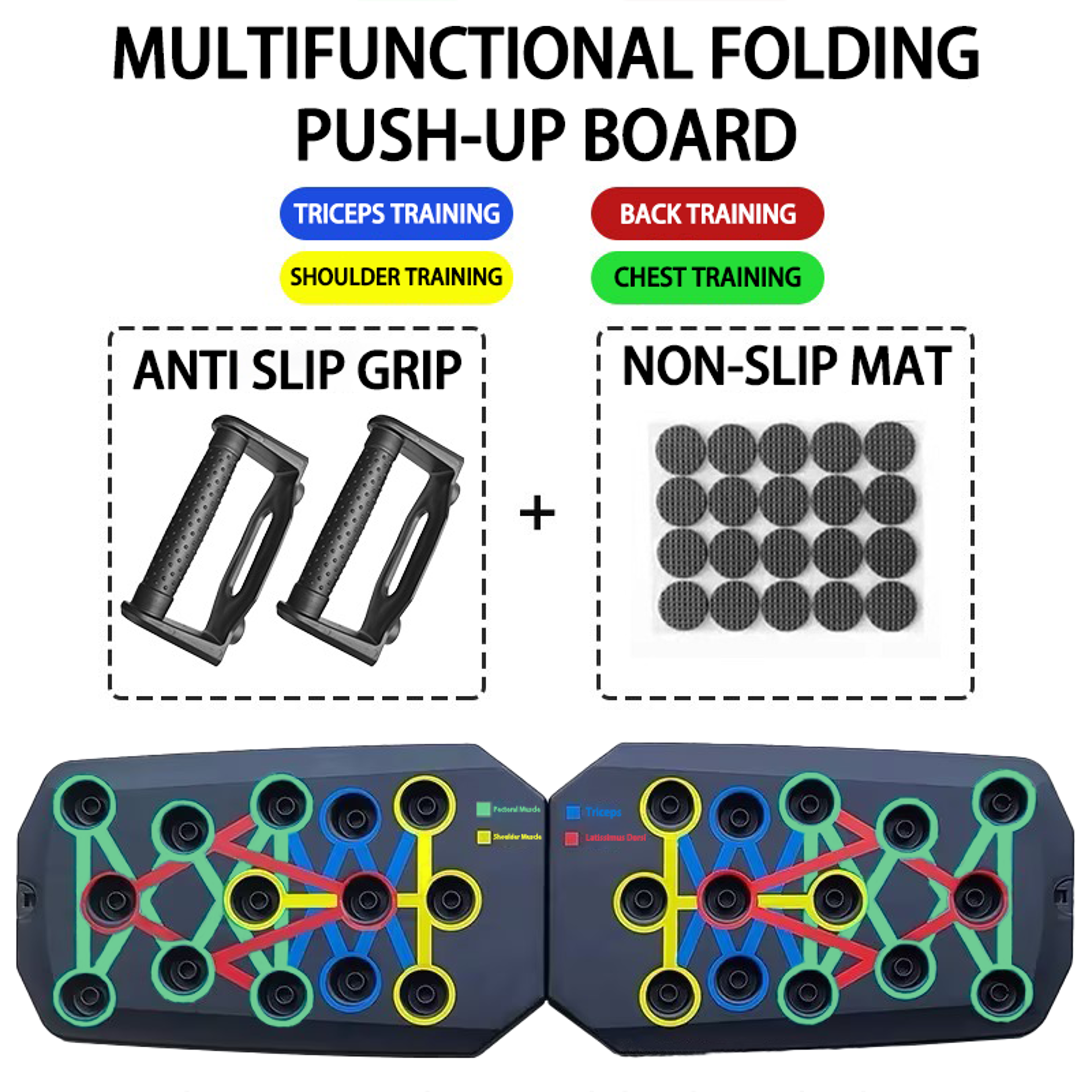 Portable Push Up Board Set Multifunctional Foldable Fitness Equipment for Chest, Abdomen, Arms & Back Traini – view 9