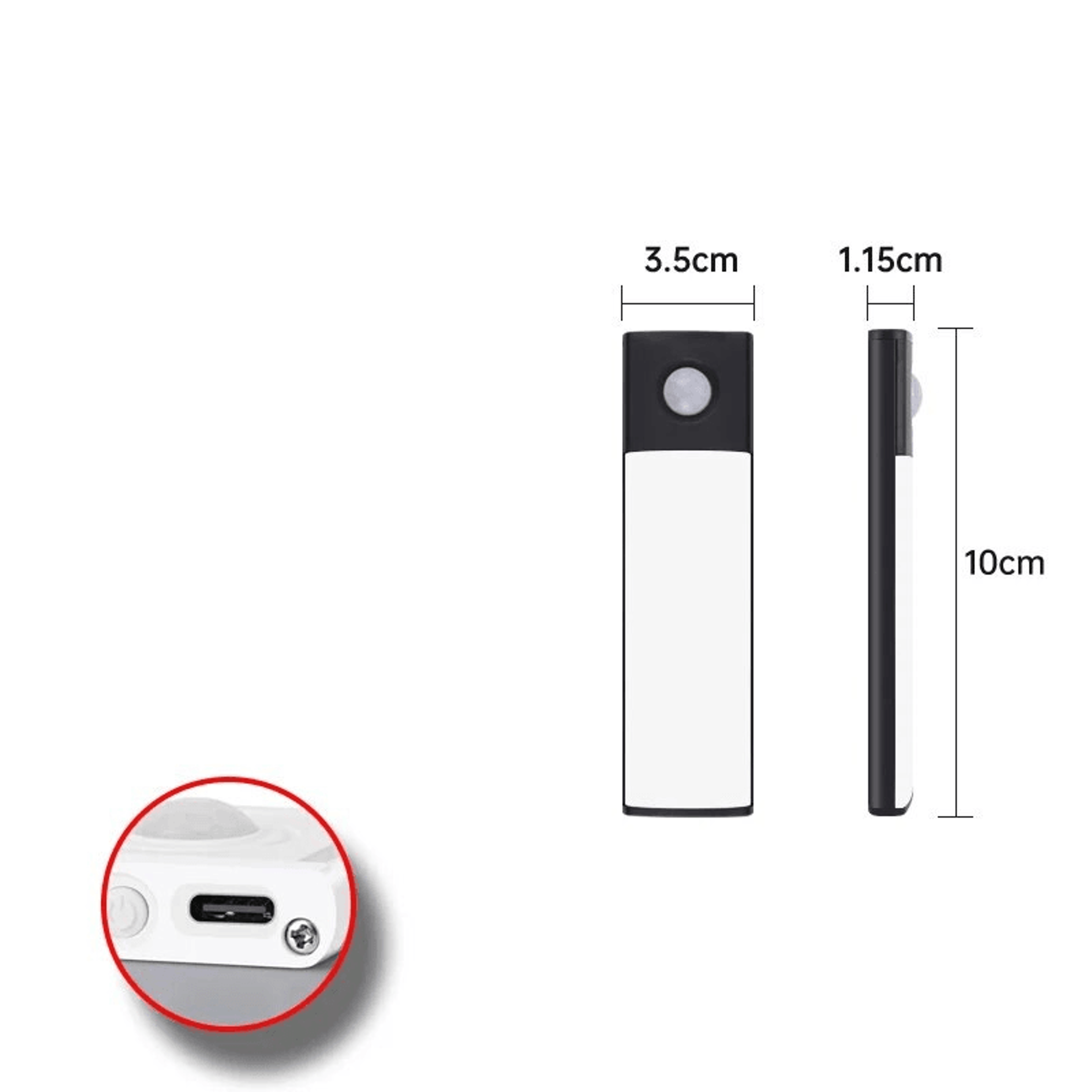 Motion Sensor LED Lamp USBC Rechargeable Durable Aluminum Light for Cabinets Kitchen  Wardrobe