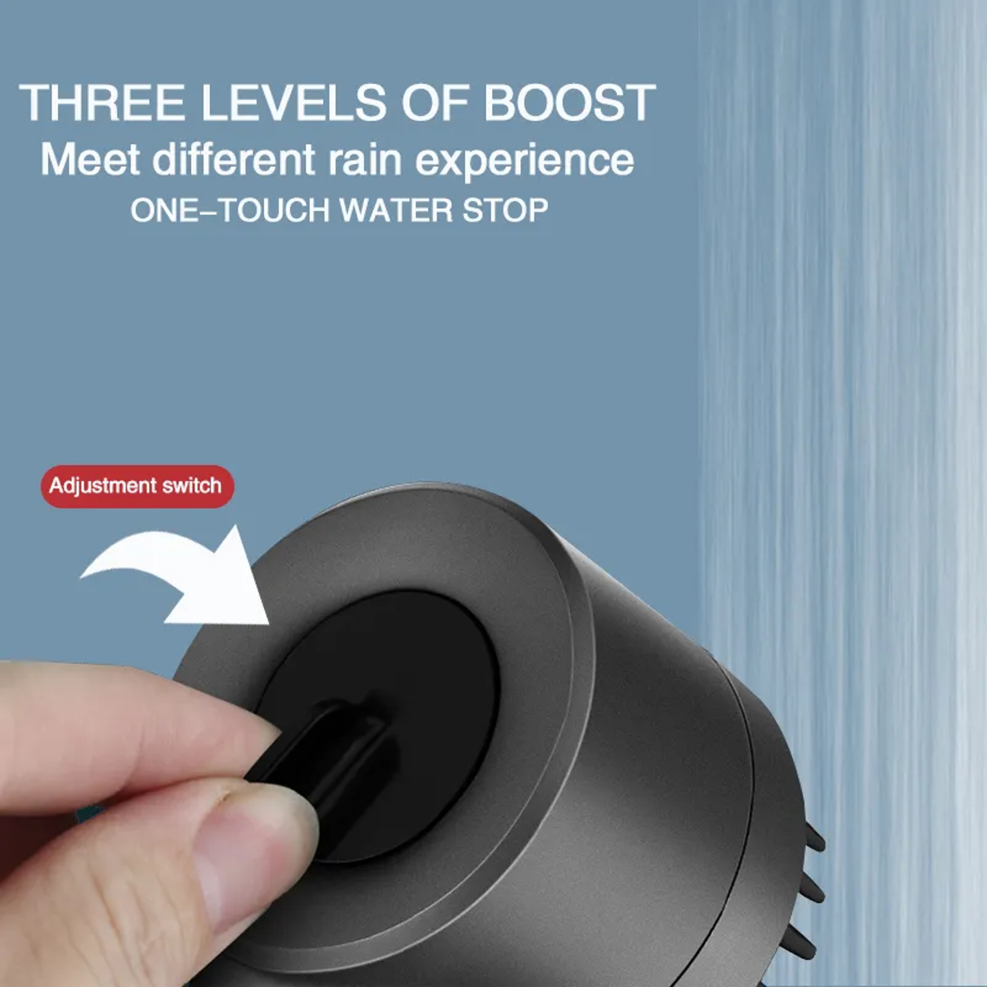High Pressurized Filter Shower Head 3 Mode Adjustable Spray with Massage Brush  Rain Faucet