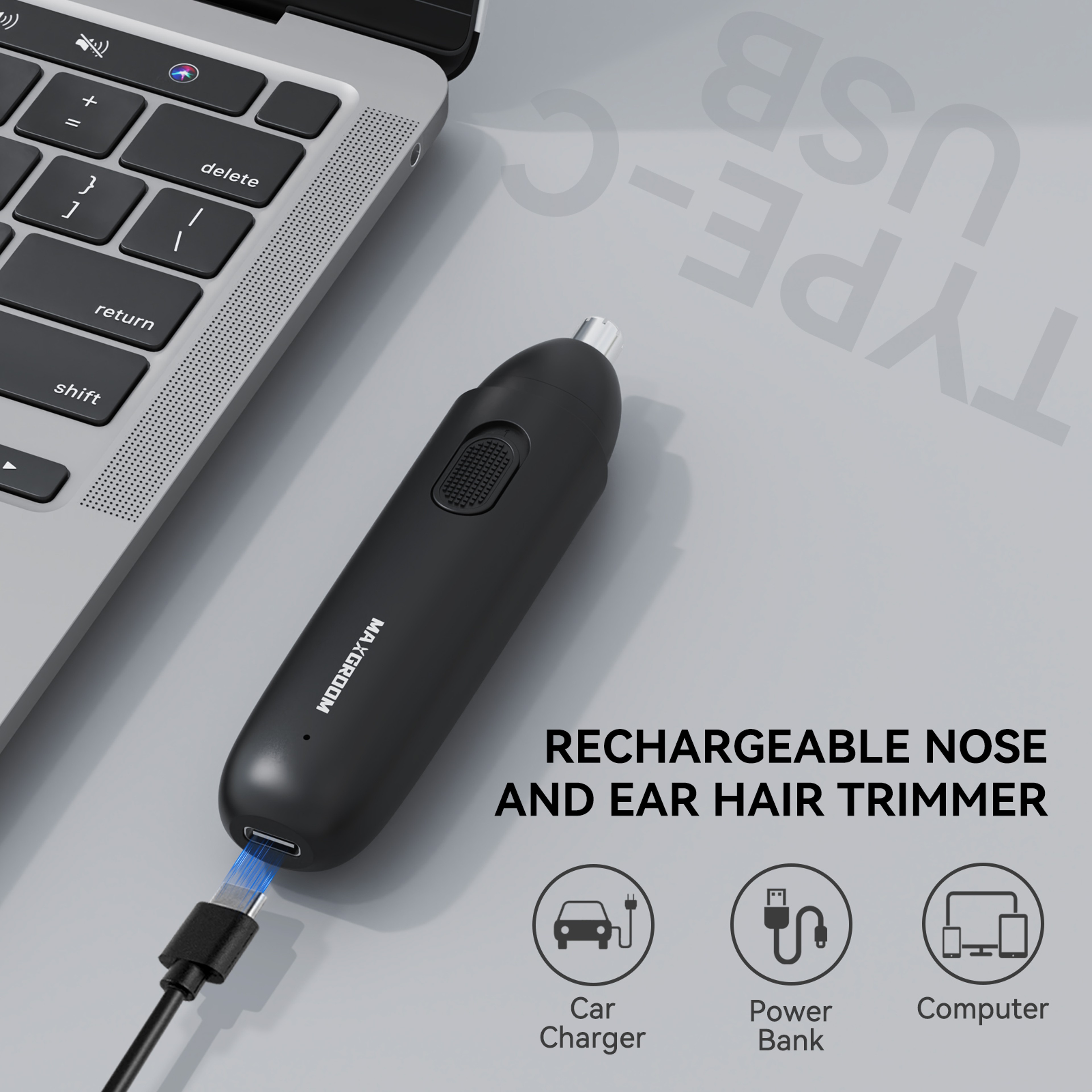 Rechargeable Nose Hair Trimmer For Men 360 Rotating Dual Blade Electric Shaver Painless  Safe For E 5
