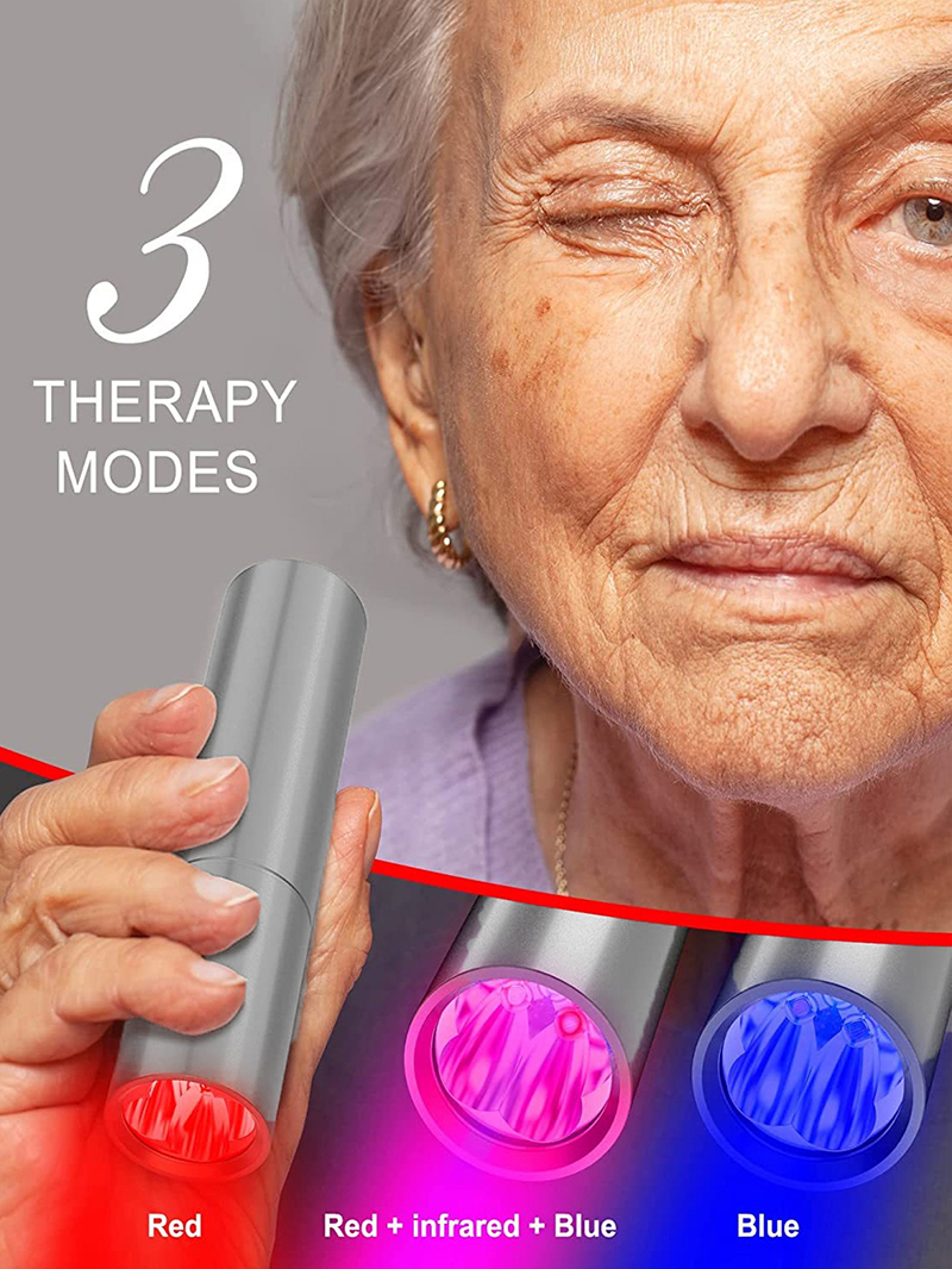 Blue & Red Light Therapy Device 5 Wavelengths for Acne, Pain Relief & Skin Rejuvenation – view 4
