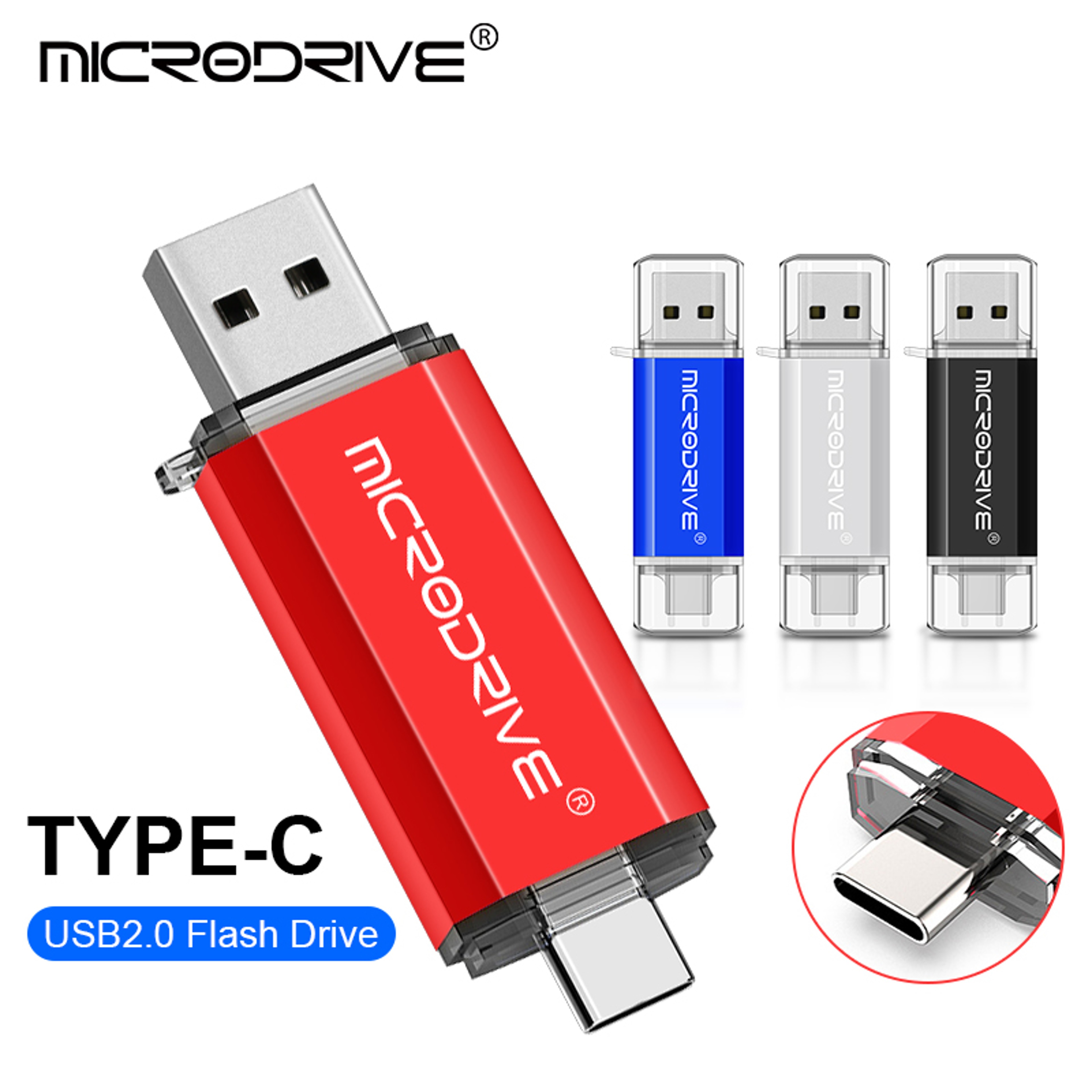 Dual-Port Type C USB Flash Drive – 2-in-1 OTG Pen Drive for Phones & PCs – view 1