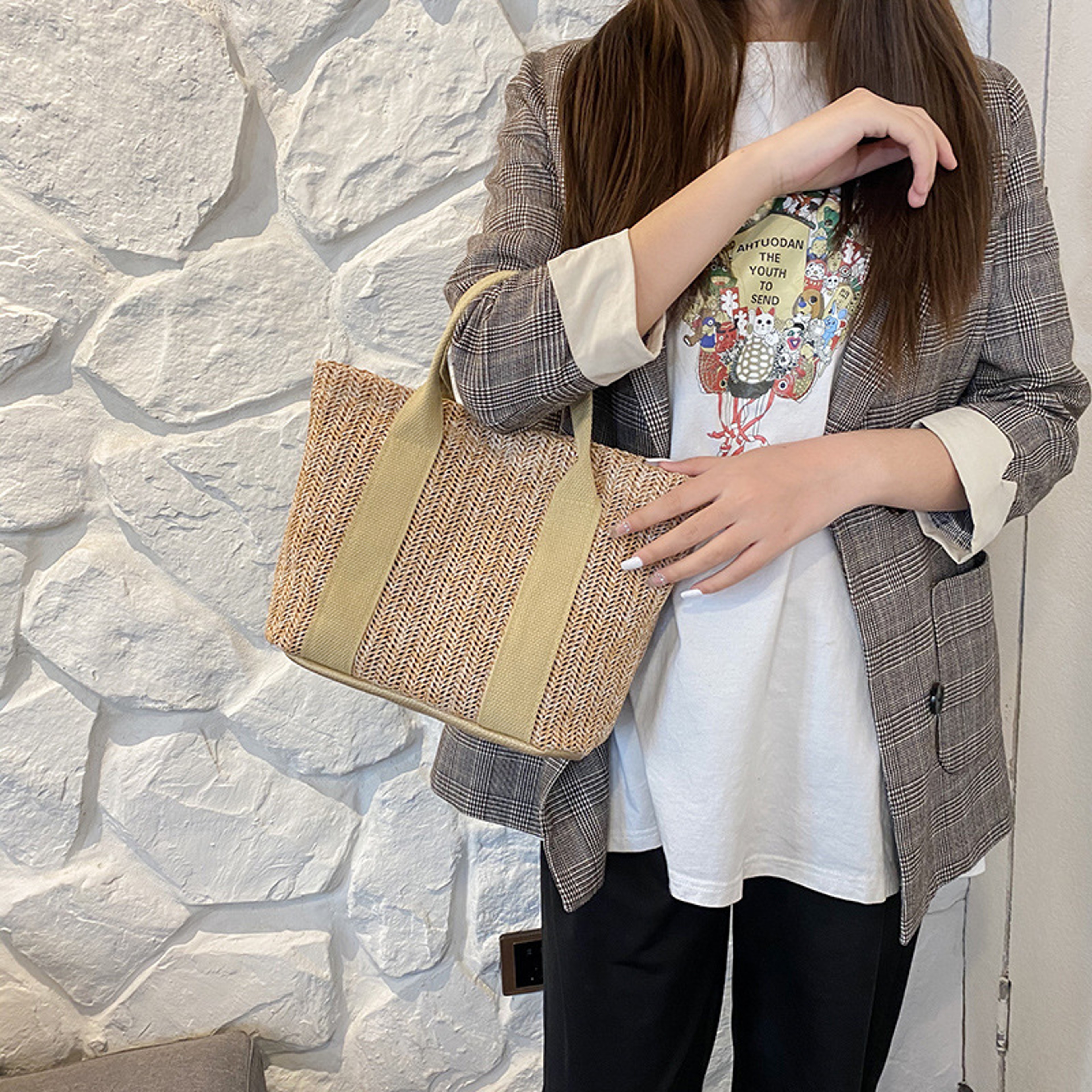 Designer Luxury Color Matching Tote Bag, Summer Trend Straw Bags, New Popular Hit Handbags for Women – view 4