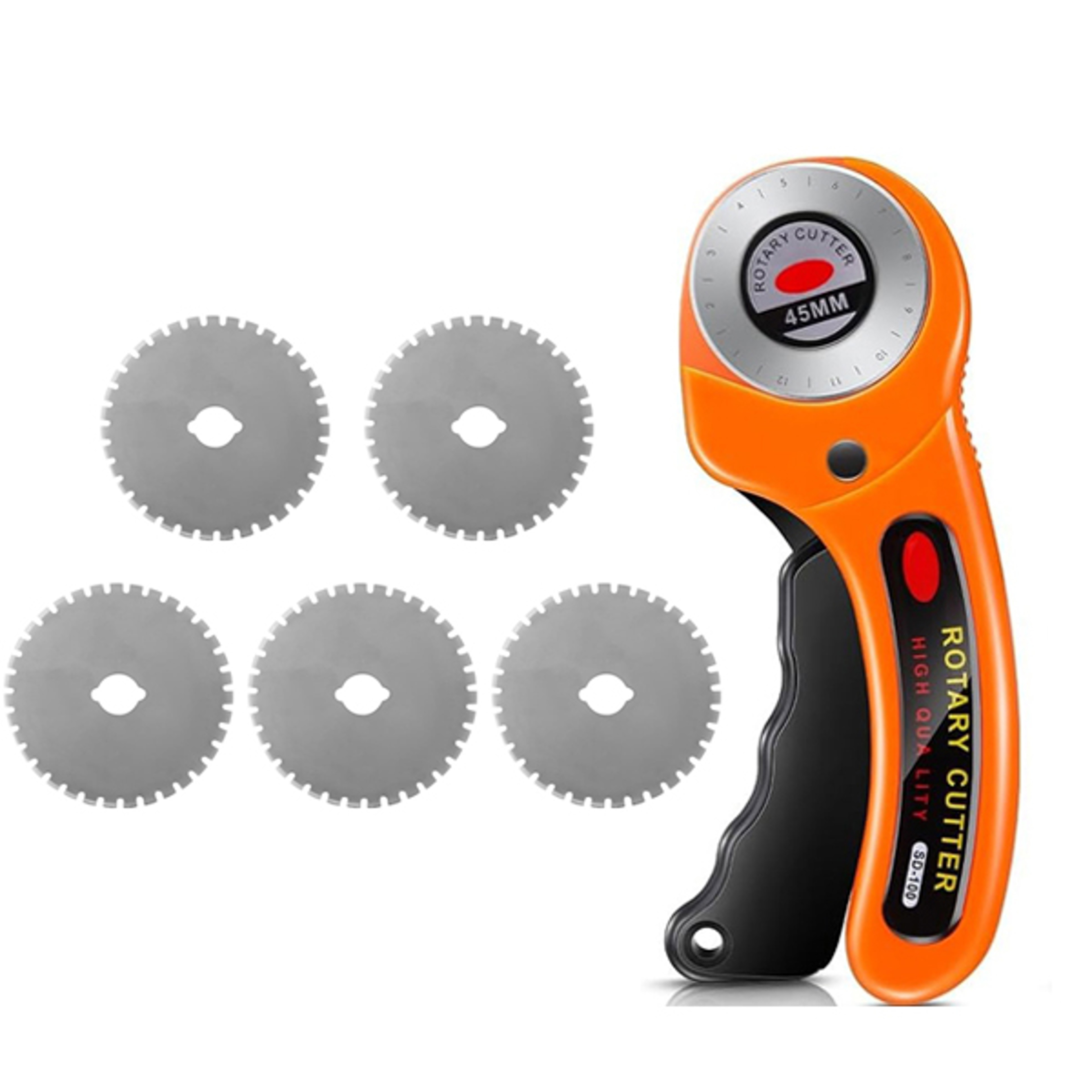 45mm Rotary Cutter with 5 Blades, Fabric Cutter with Safety Lock, Quilting Sewing Leather Cutting Perforating Tool – view 8