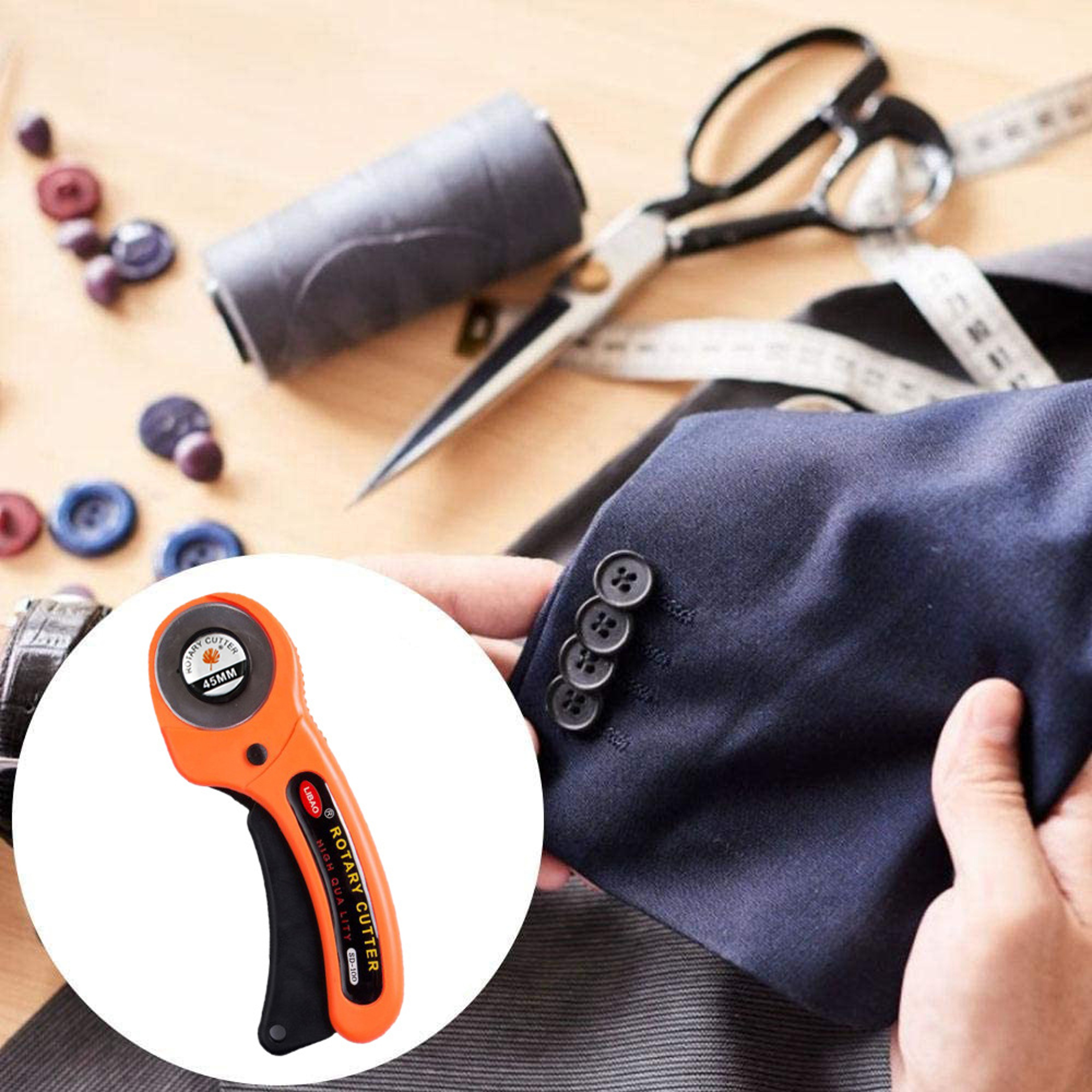 Rotary Cutter Leather Cutting Tool Fabric Circular Blade Knife For DIY Sewing Quilting Patchwork Cr 3