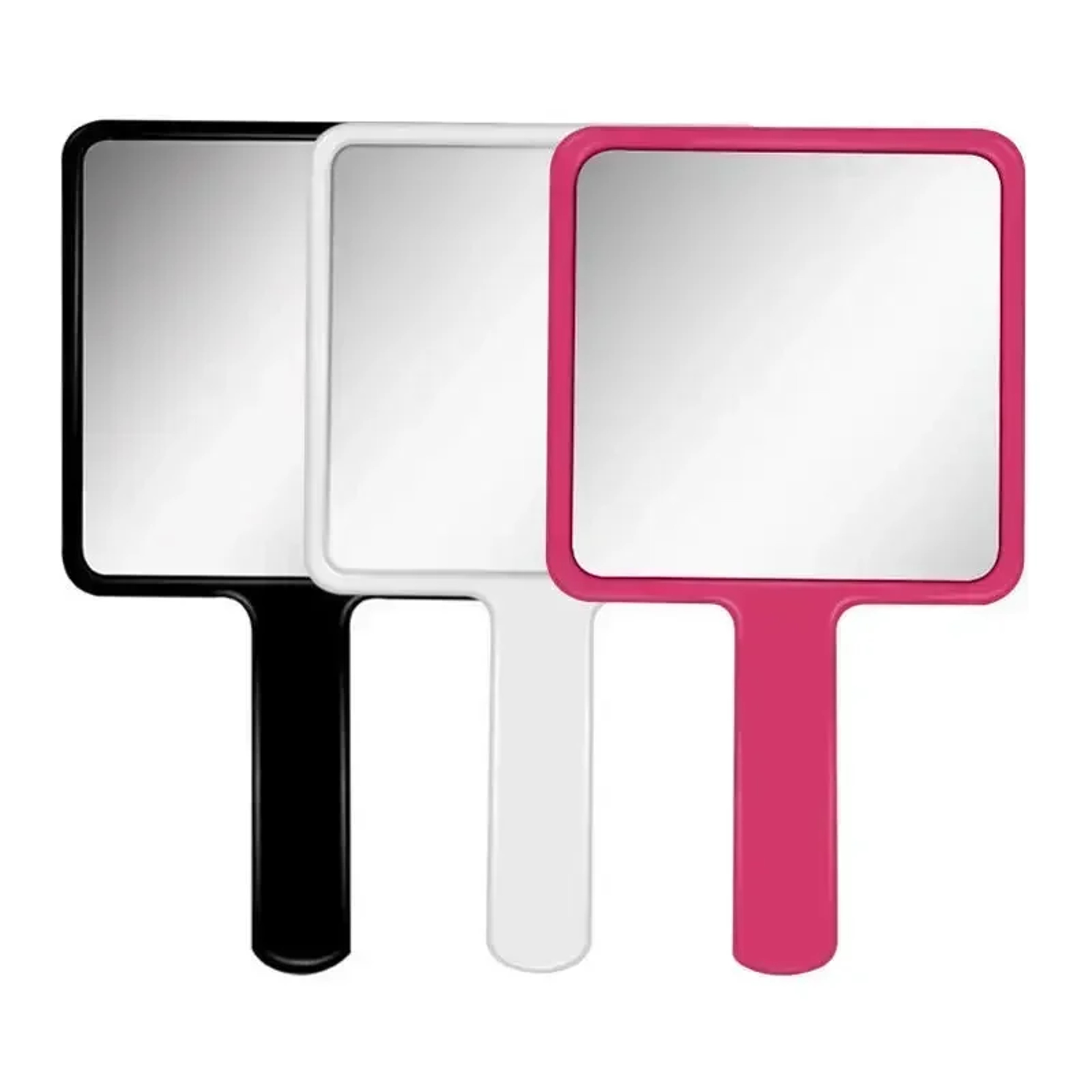 Square Makeup Vanity Mirror with Handle, Eyelash Extension Handheld Mirror, Compact Hand Mirror for SPA Salon – view 1