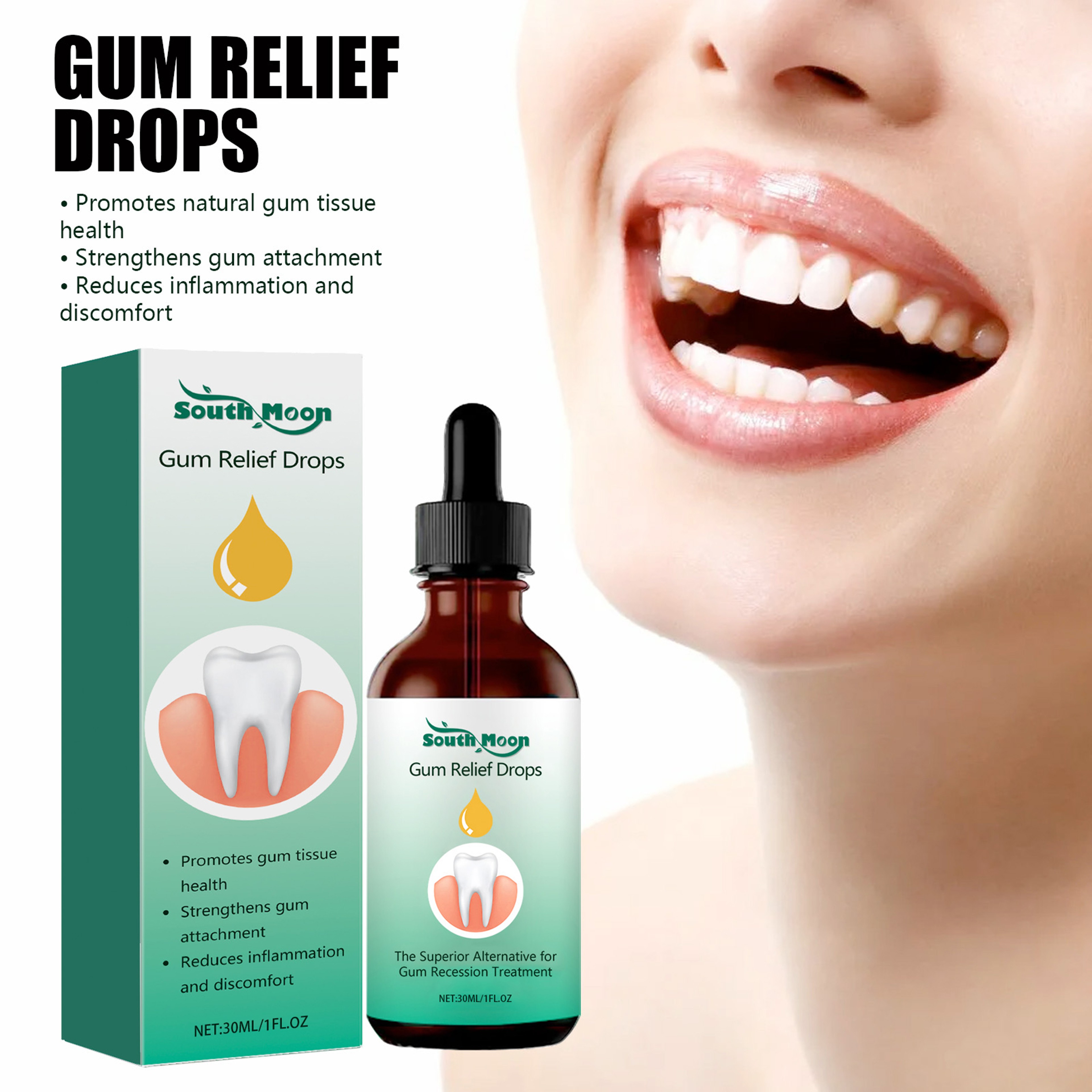 Advanced Gum Repair Serum Drops, Relieve Receding Gums, Gingival Swelling & Promote Oral Periodontal Hygiene, 30ml – view 1