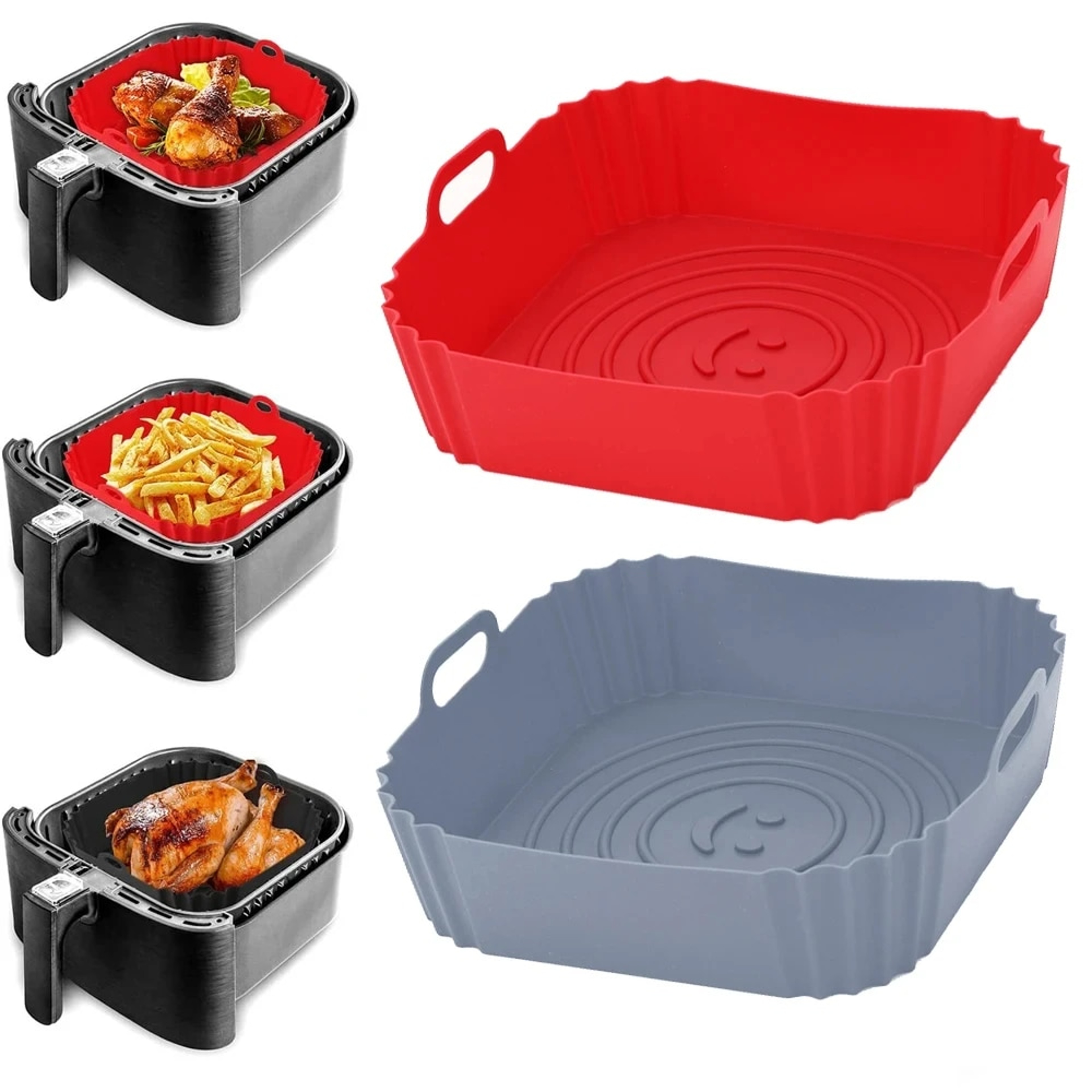 Reusable Silicone Air Fryer Pan Liner,Universal Baking Tray & Pizza Basket Accessory for Oil Free Fried Chicken & Snacks – view 1