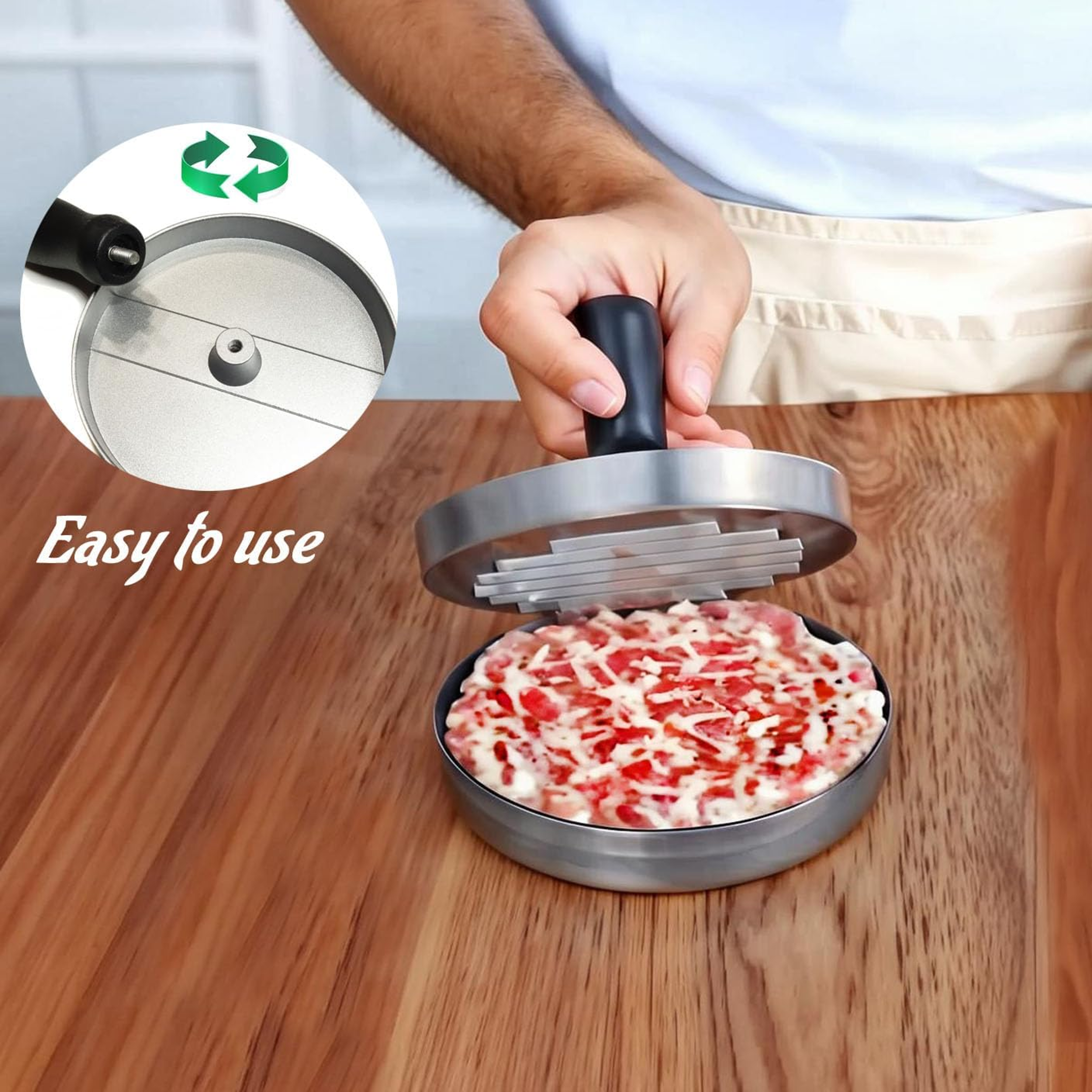 Professional Hamburger Patty Maker,Aluminum Burger Press Tool for Perfectly Shaped Patties,Ideal for BBQ Grill & Kitchen – view 3