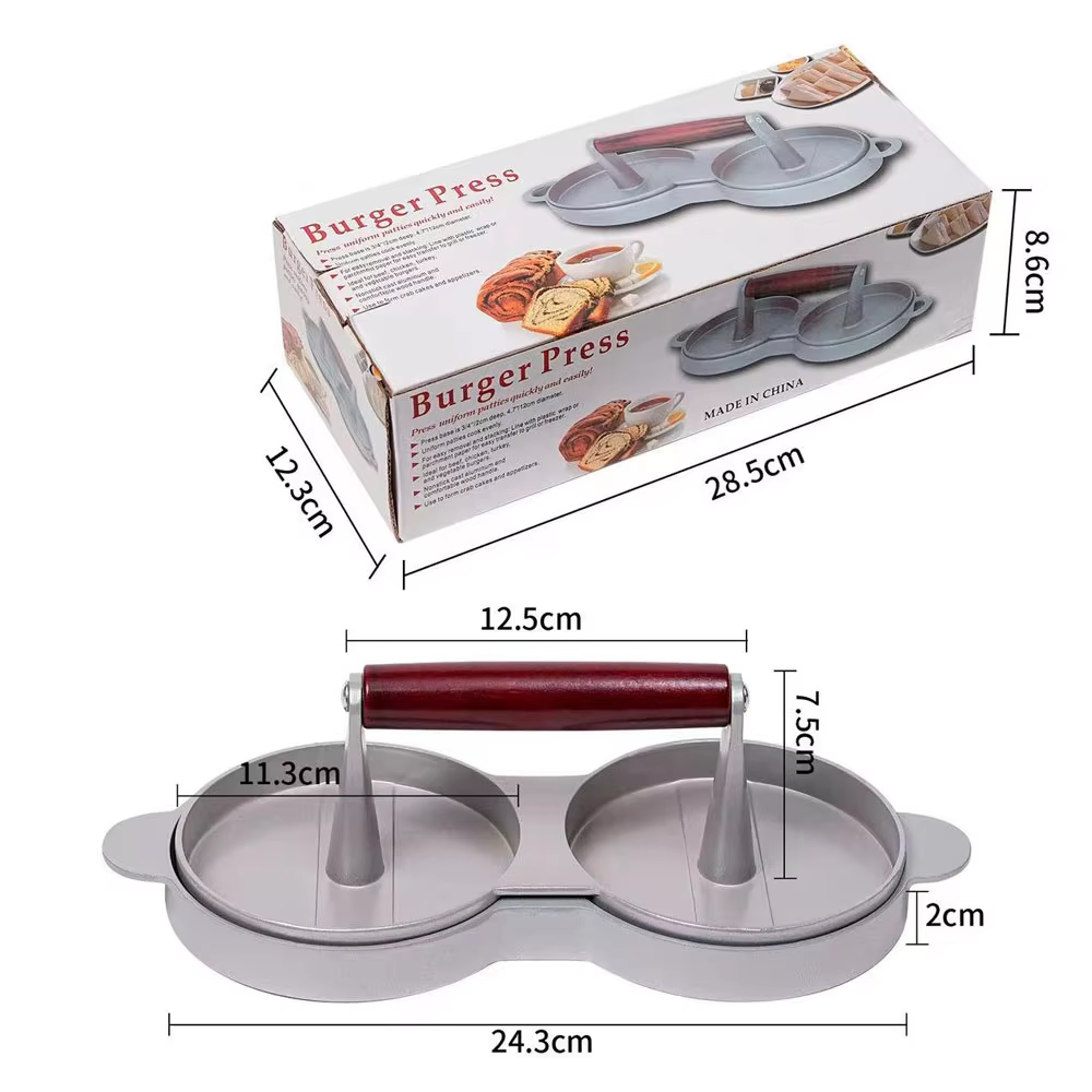 Professional Hamburger Patty Maker,Aluminum Burger Press Tool for Perfectly Shaped Patties,Ideal for BBQ Grill & Kitchen – view 11