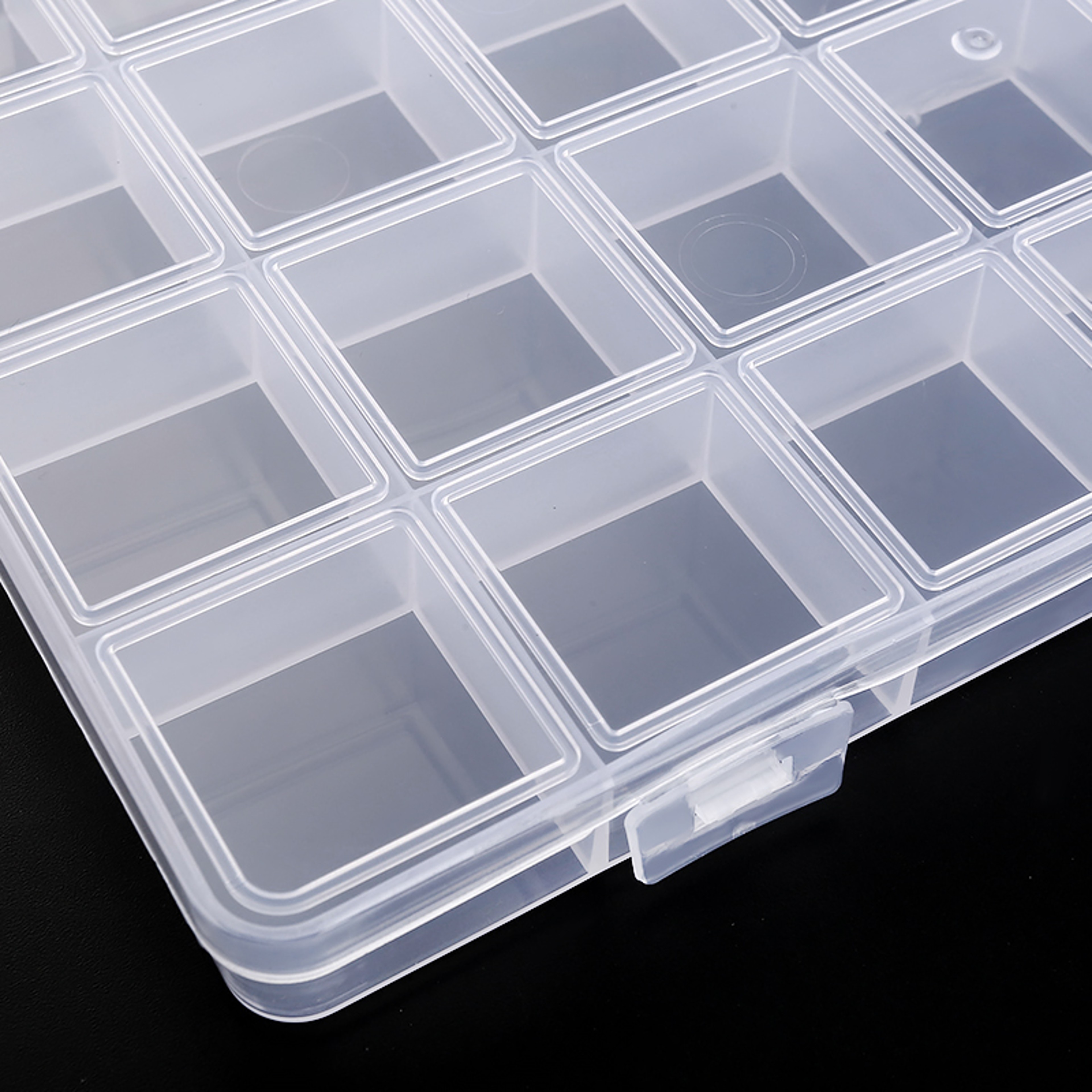 Clear Plastic Organizer Box, Transparent Storage Container, Jewelry Box, Empty Earring Storage Display for Beads – view 1