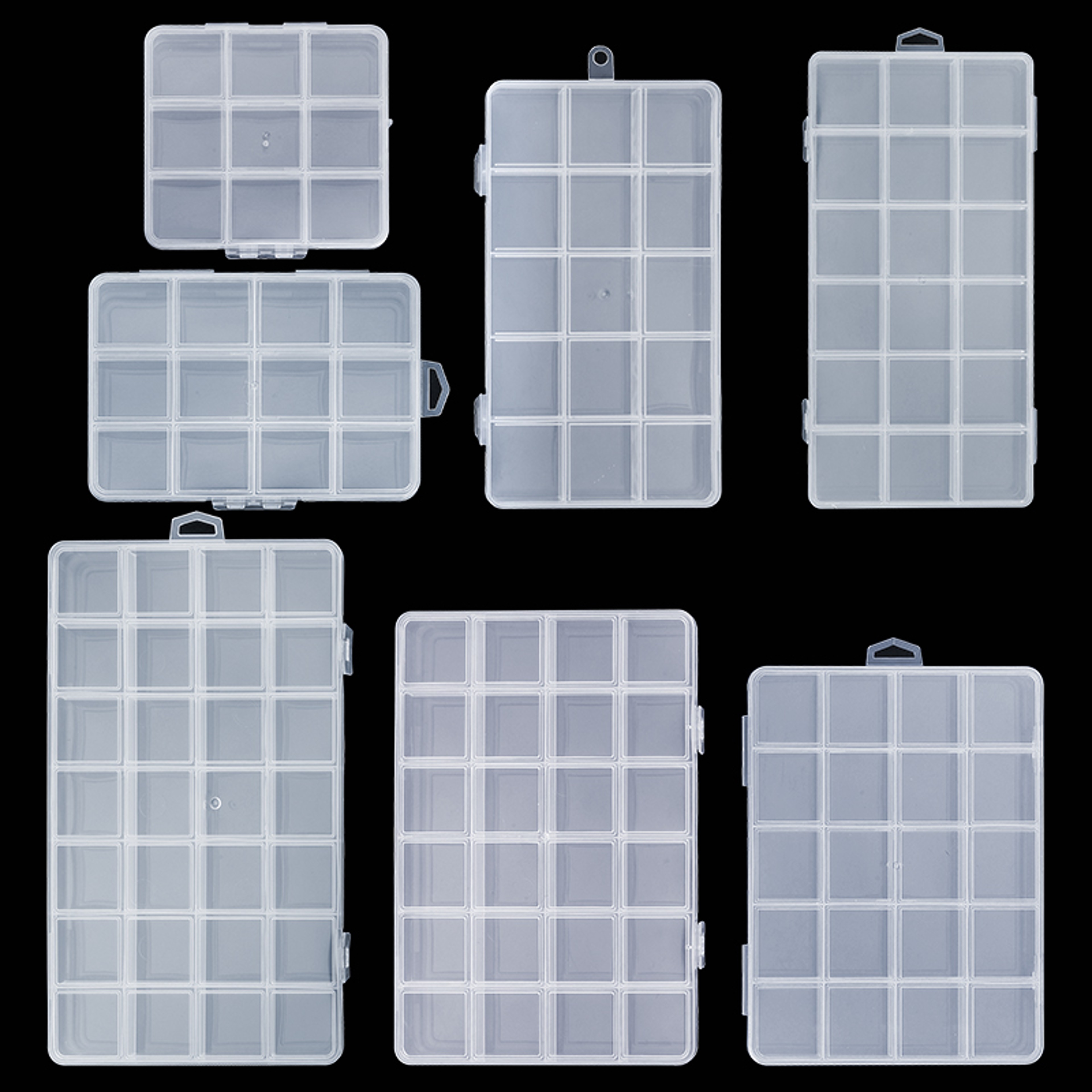 Clear Plastic Organizer Box, Transparent Storage Container, Jewelry Box, Empty Earring Storage Display for Beads – view 2
