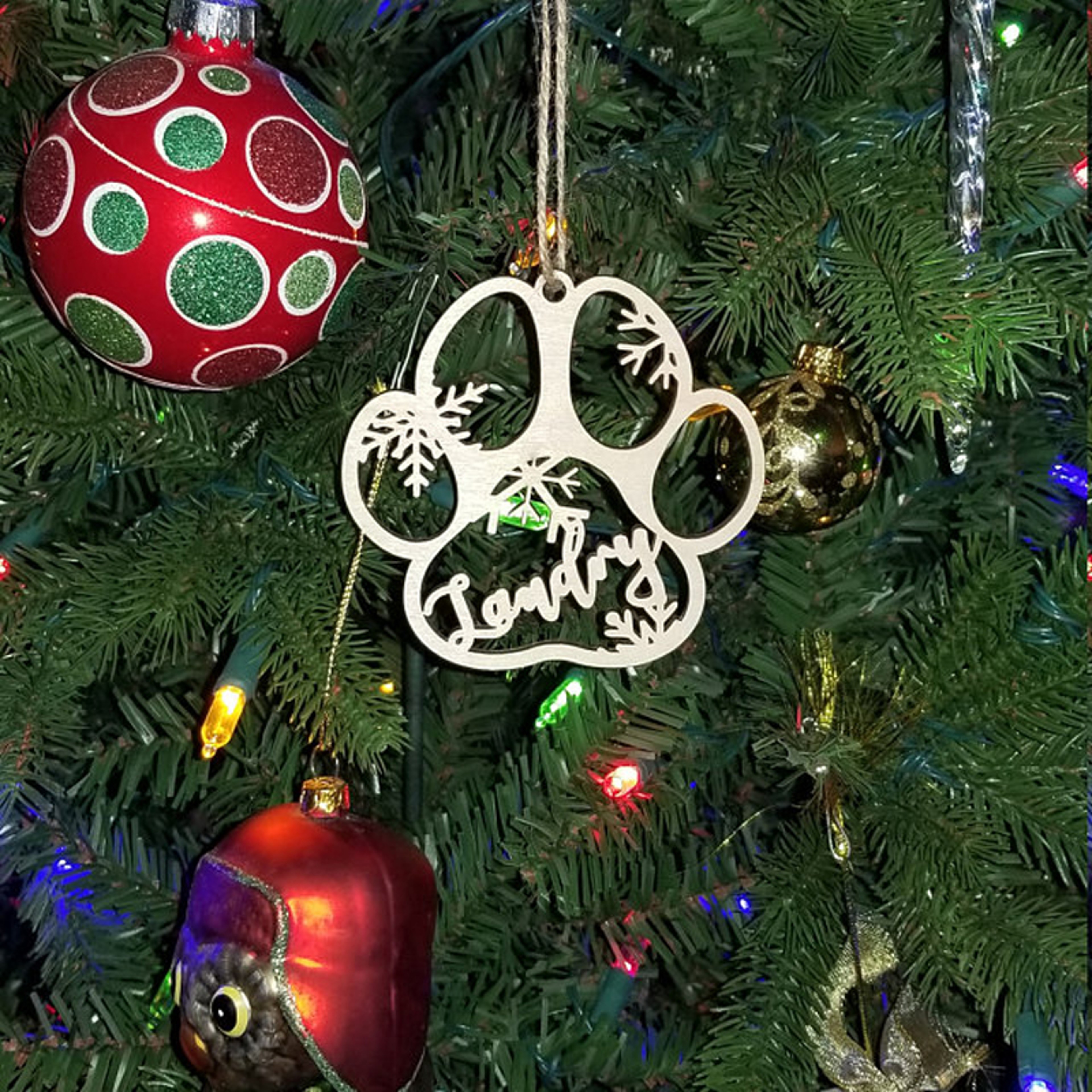 Custom Dog Paw Charm, Personalized Christmas Tree Ornament, Christmas Decoration Kids Gift, Gift Idea For Christmas – view 1