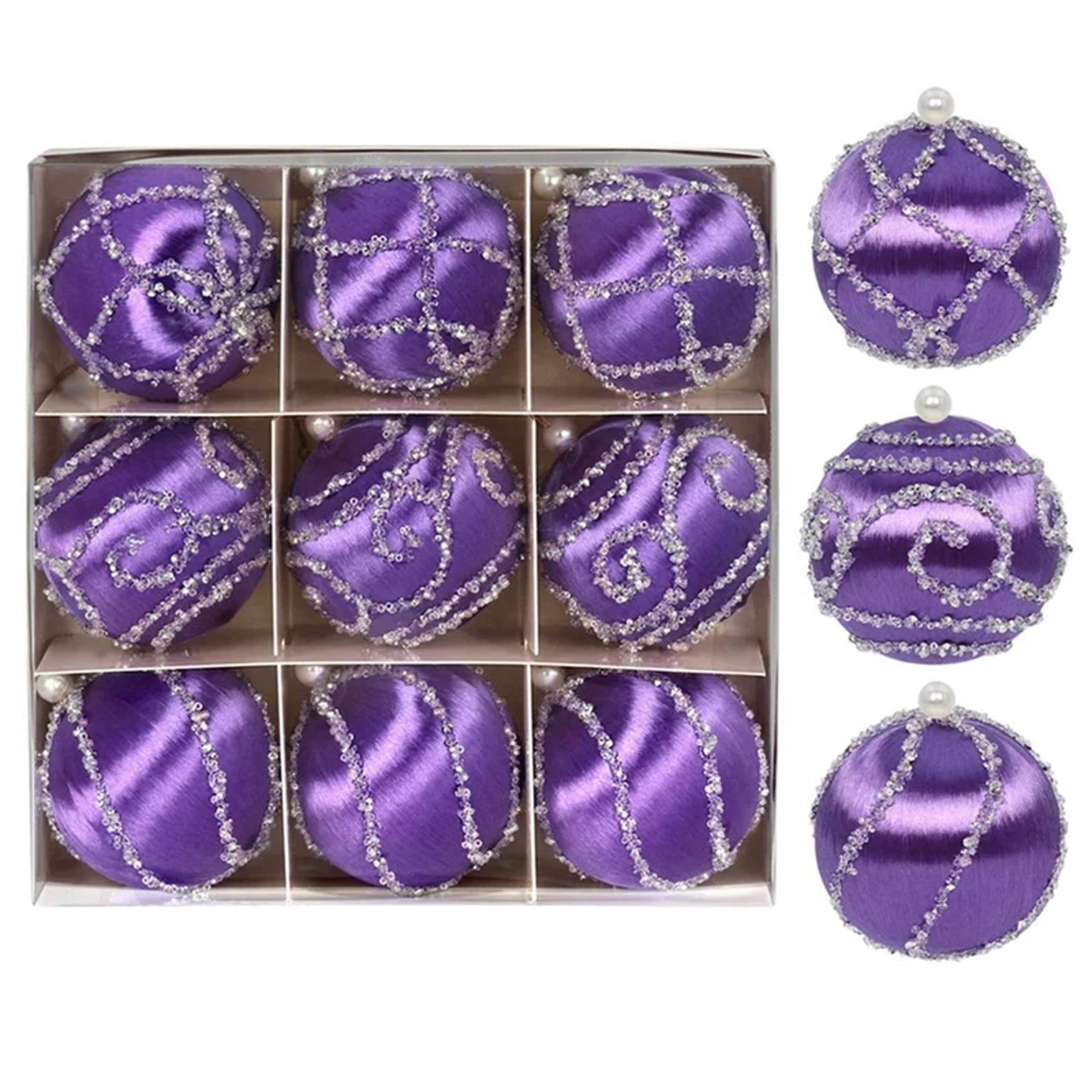 Hanging Bauble Ornament, Christmas Tree Ball, Silk Thread Sequin Decorative, New Year Party Pendants, Tree Dec Decor – view 11