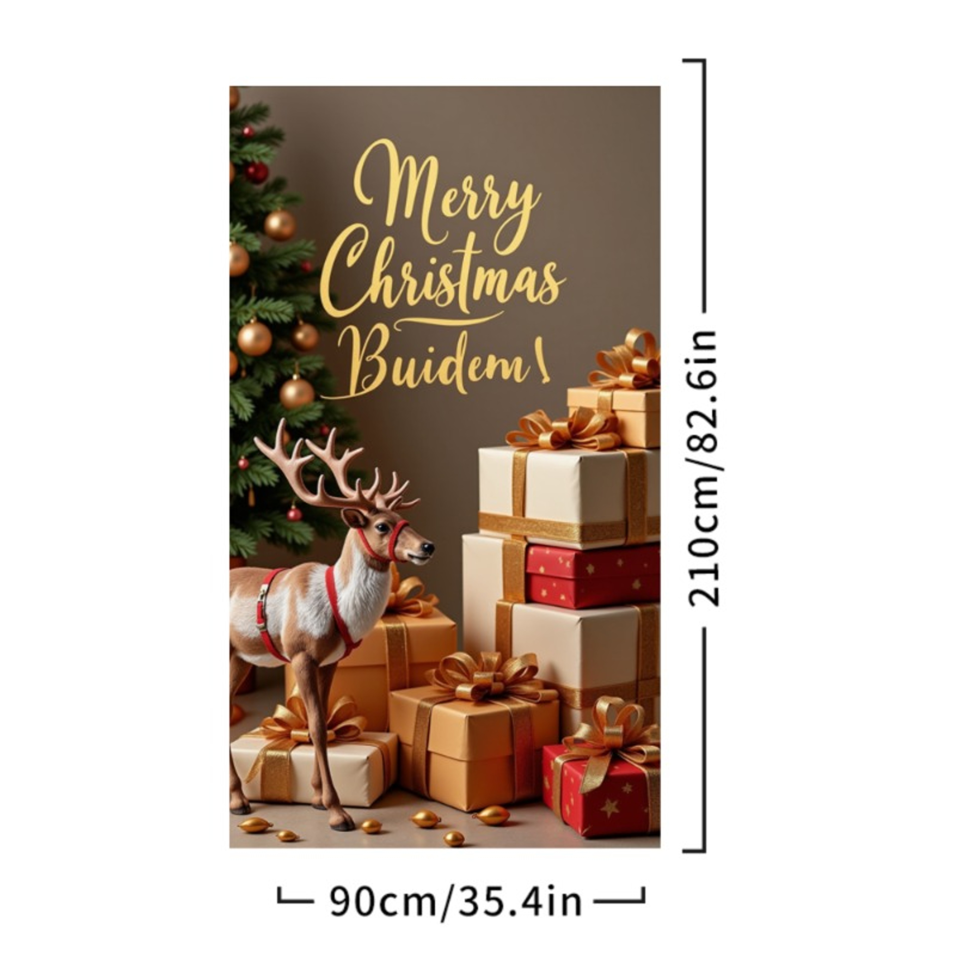 Merry Christmas Door Cover, Bell Garland Door Decor, Dining Table Cover, Elastic Holiday Decoration – view 9