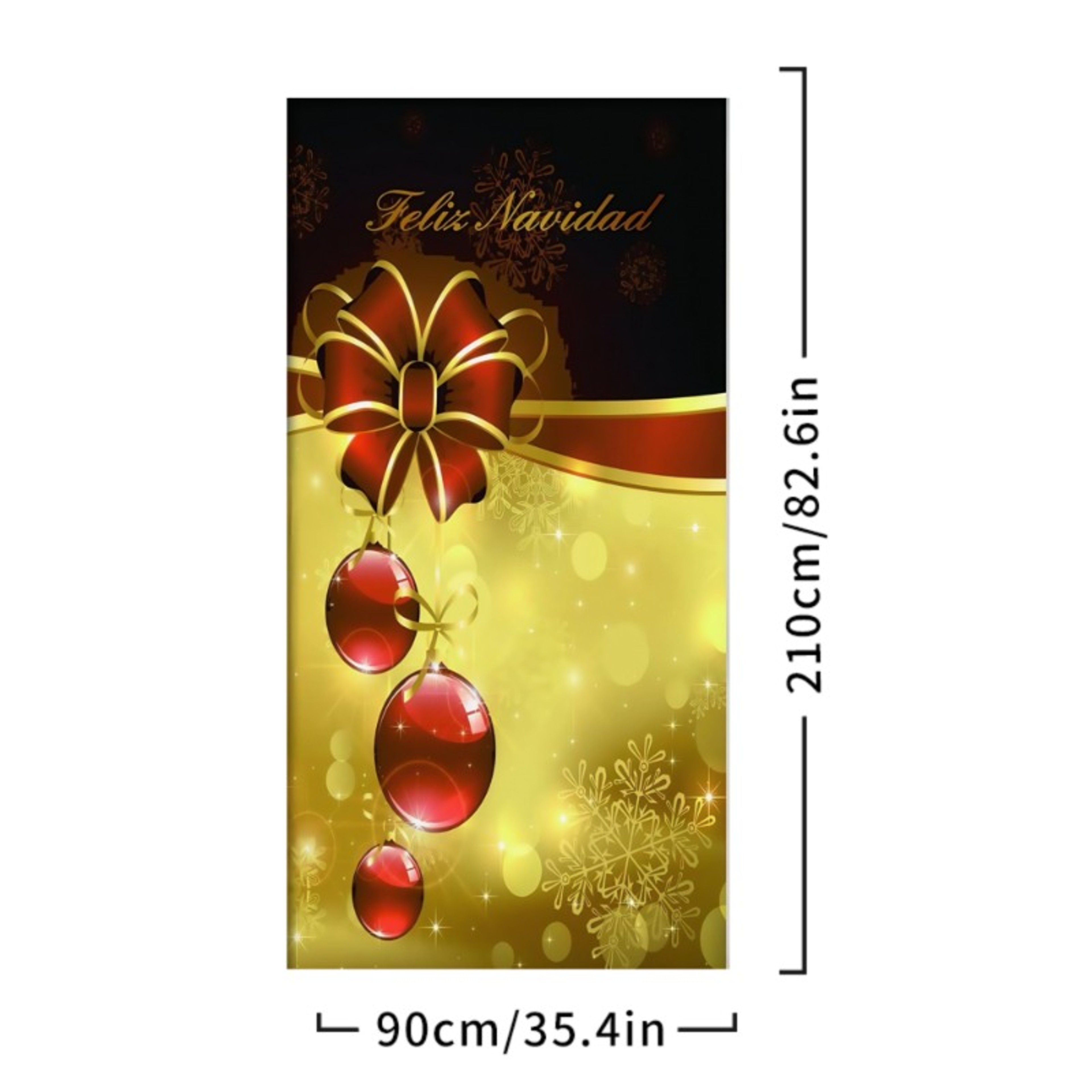 Merry Christmas Door Cover, Bell Garland Door Decor, Dining Table Cover, Elastic Holiday Decoration – view 10