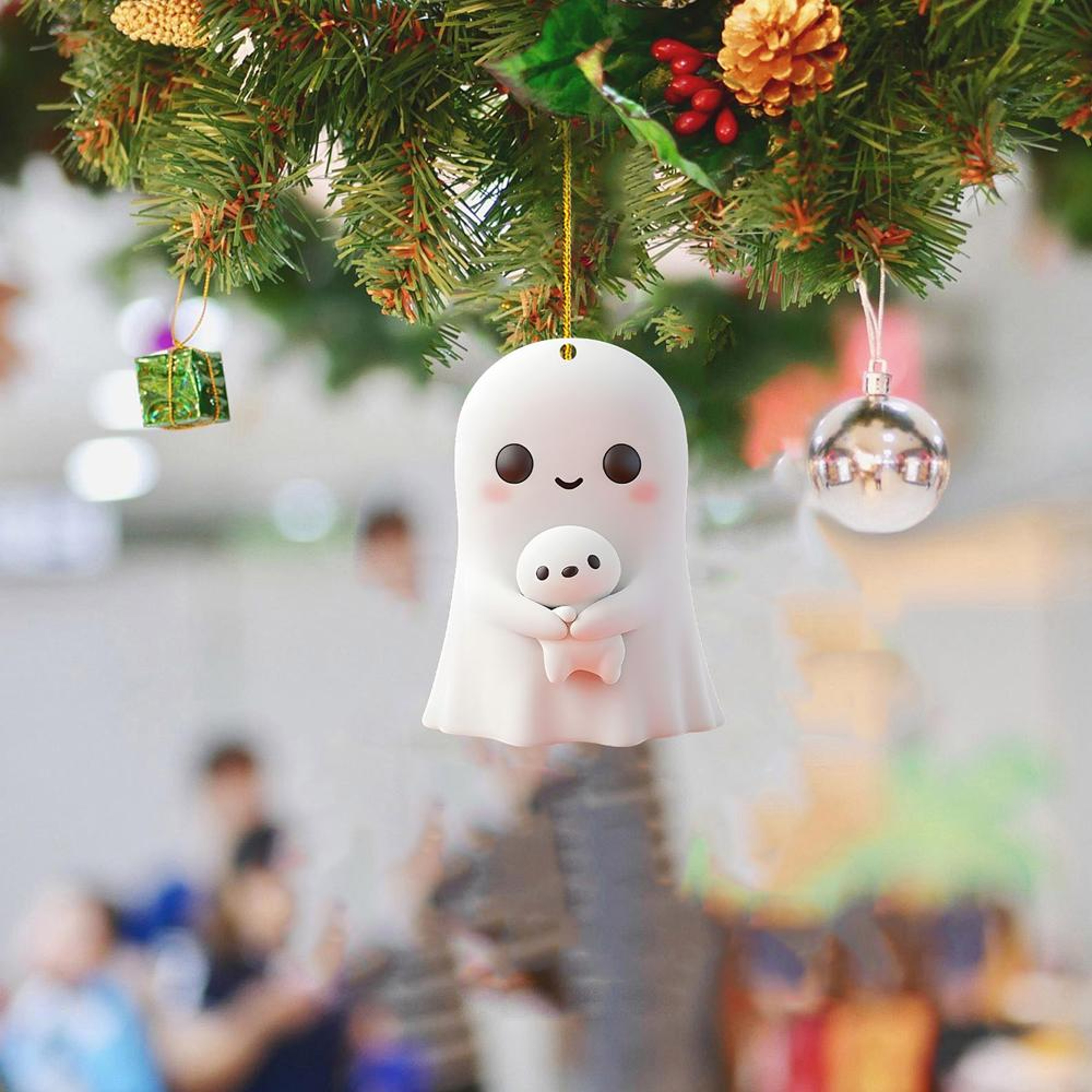 Christmas Ornaments, Acrylic Flat Ghost Doll, For Party Christmas Tree, Hanging Decorations – view 3