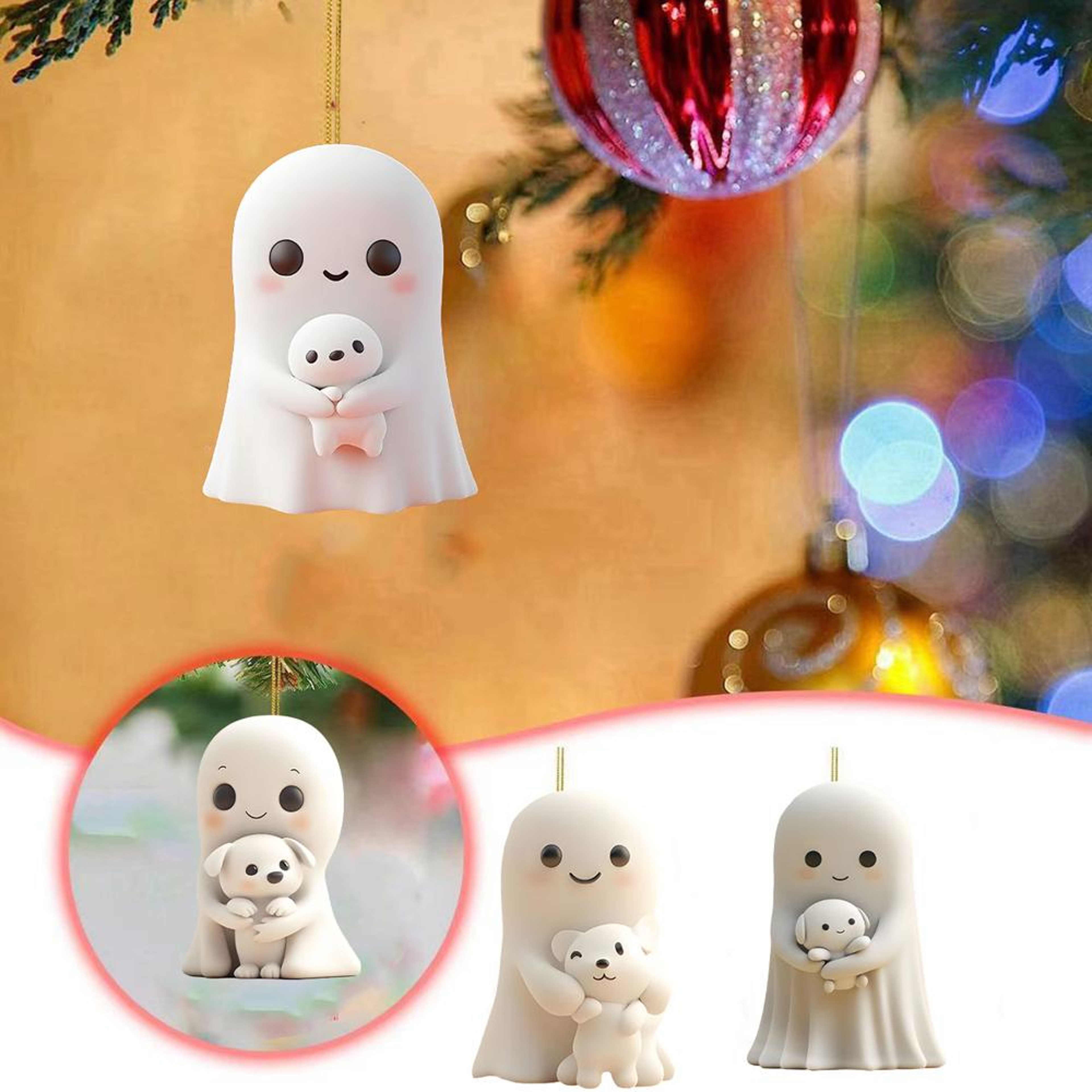 Christmas Ornaments, Acrylic Flat Ghost Doll, For Party Christmas Tree, Hanging Decorations – view 4