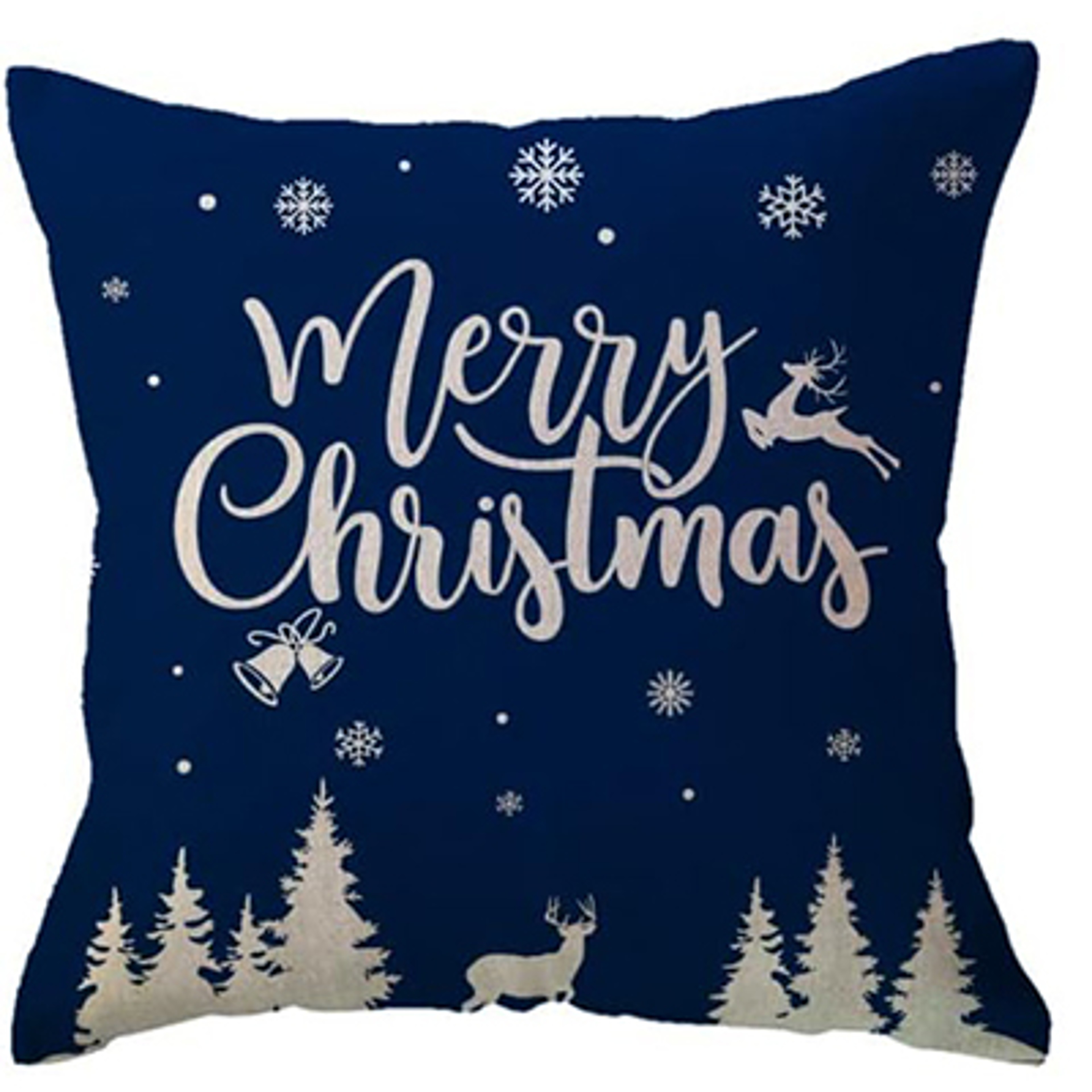 Blue Snowflake Tree Merry Christmas Cushion Cover, Winter Holiday Pillow for Sofa, Porch, and Home Decoration – view 7