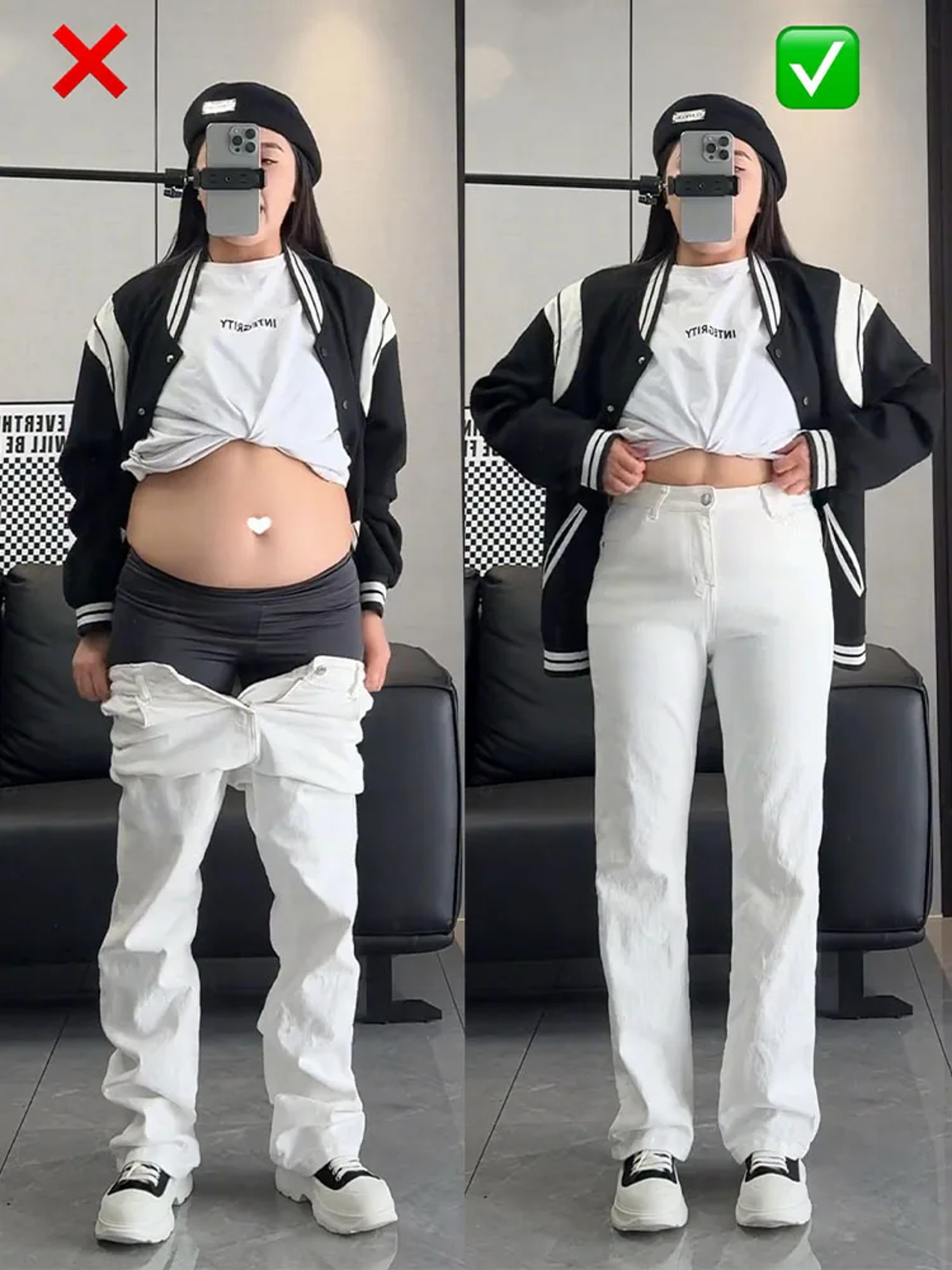 White Jeans Baggy Straight Jeans For Women High Waist Loose Pants Autumn Wide Leg Jeans Slim Waist  0