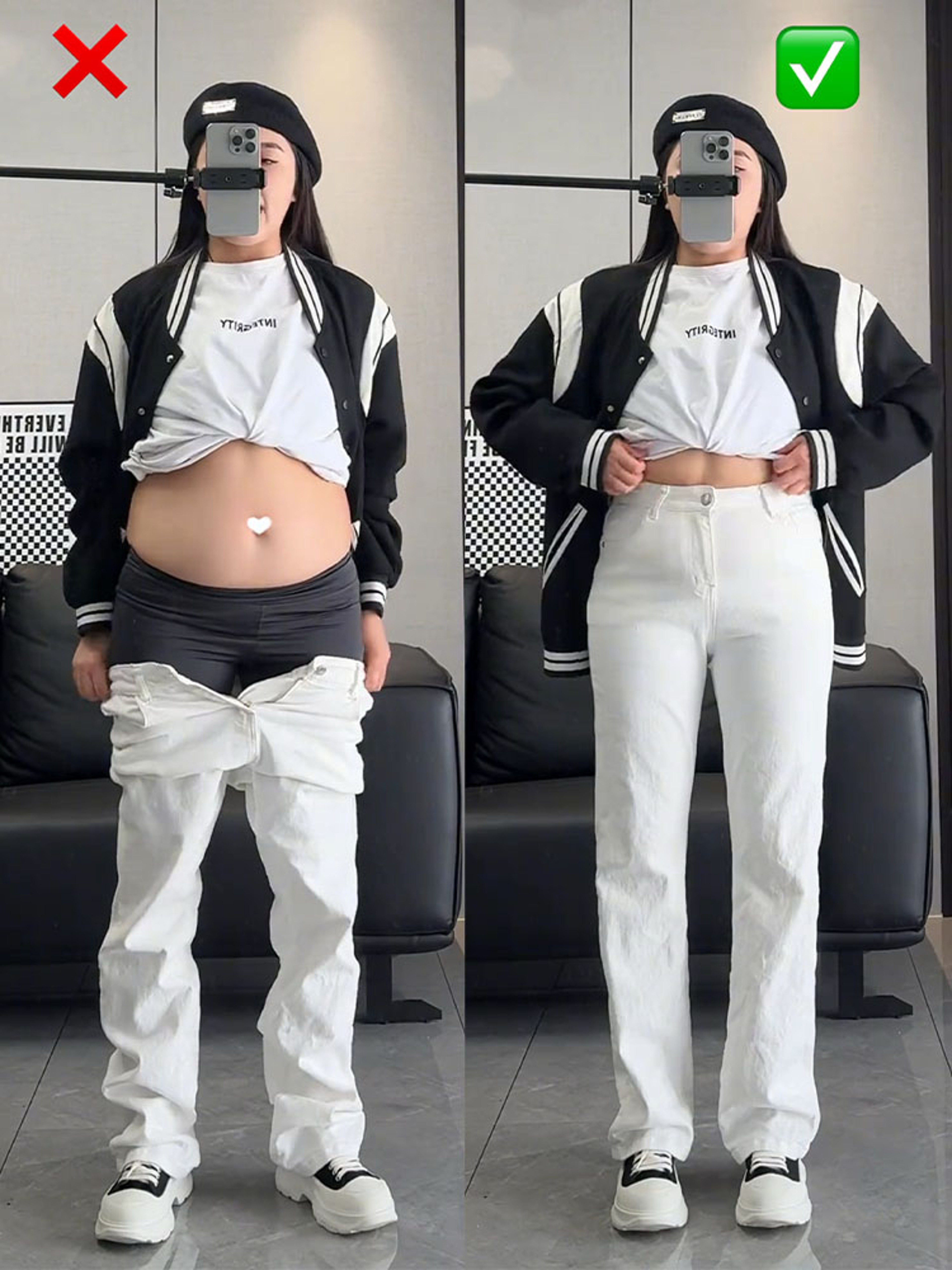 White Jeans Baggy Straight Jeans For Women High Waist Loose Pants Autumn Wide Leg Jeans Slim Waist  1