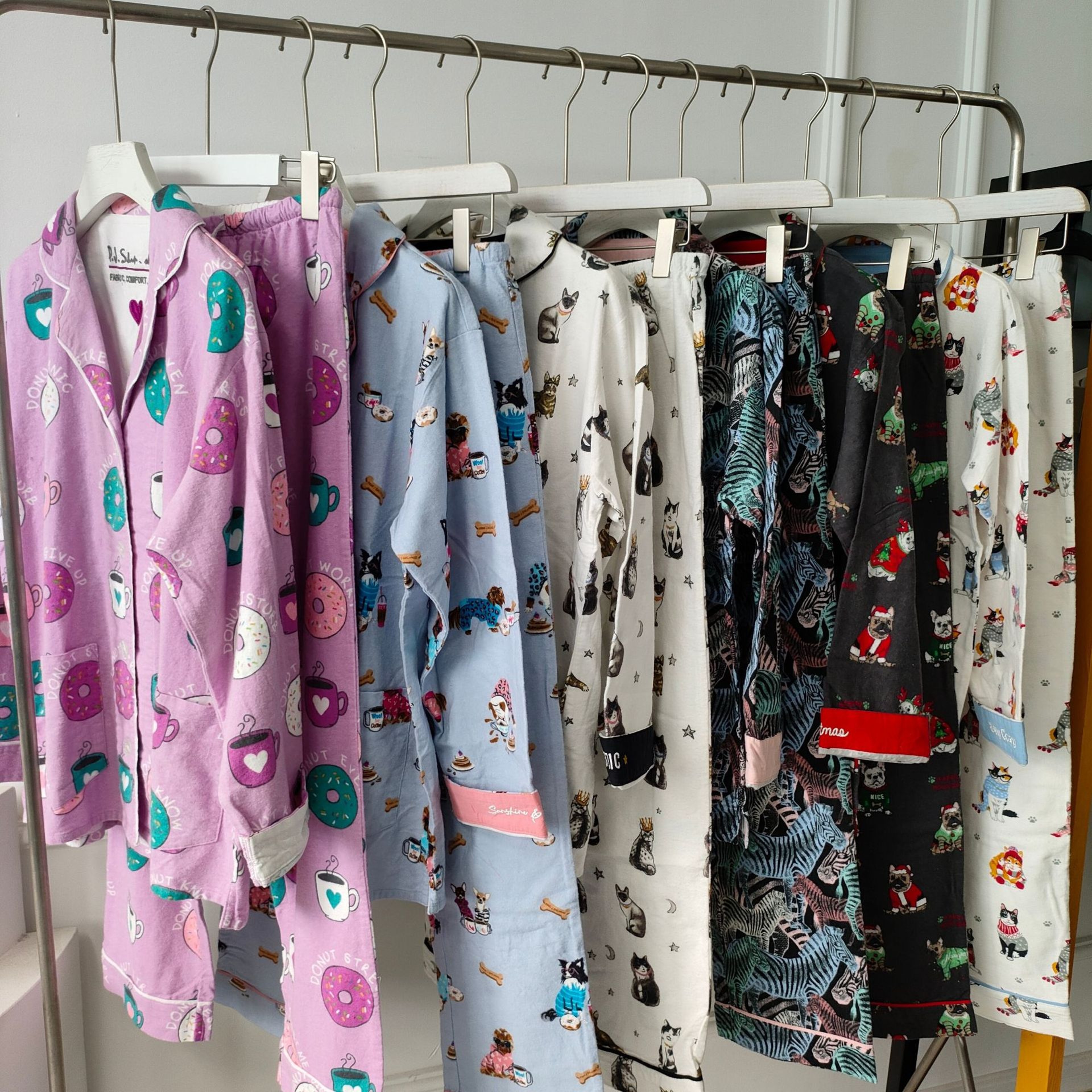 Autumn Winter Women PJS Cotton Ground Wool Sleepwear Warm Thick Cartoon Long Sleeve Pants Pajamas L 1