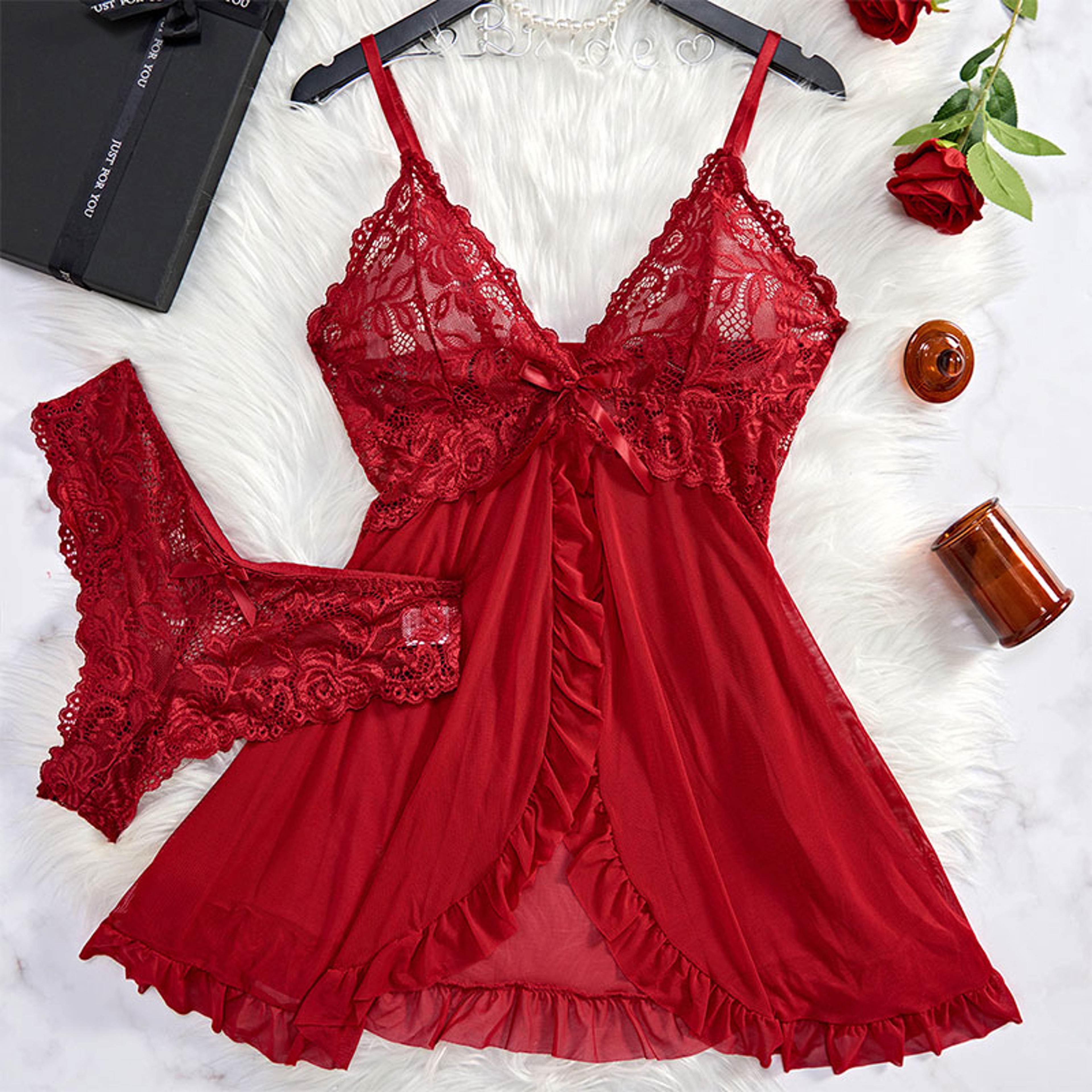 Nightgown Set For Sexy Women See Through Pajama Sets Summer Night Dress Ultrathin Lace Sleepwear Su 12