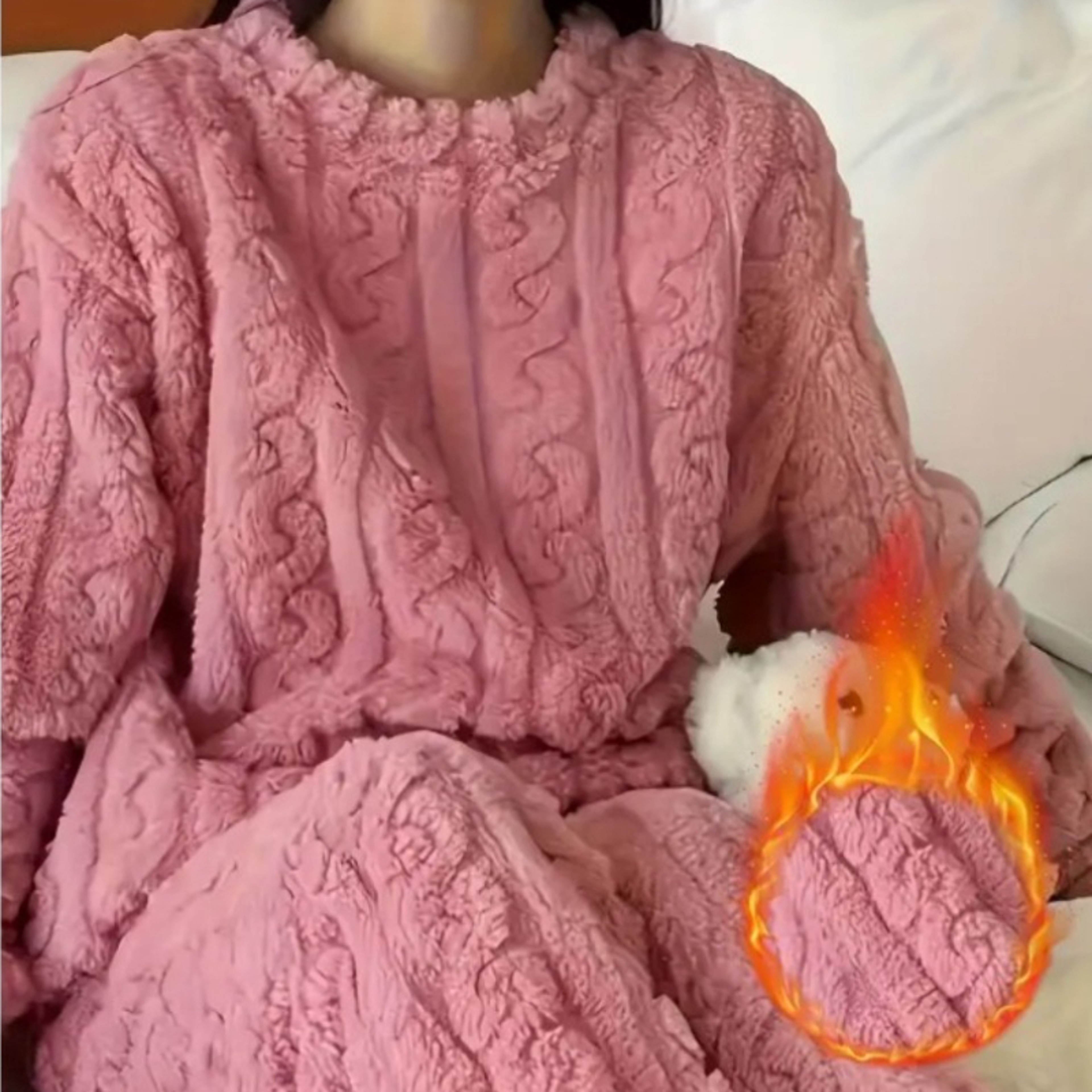 Cozy Winter Warm Coral Velvet Pajamas Set For Women Soft Thick Fluffy Lounge Suit Sleepwear Outerwe 0